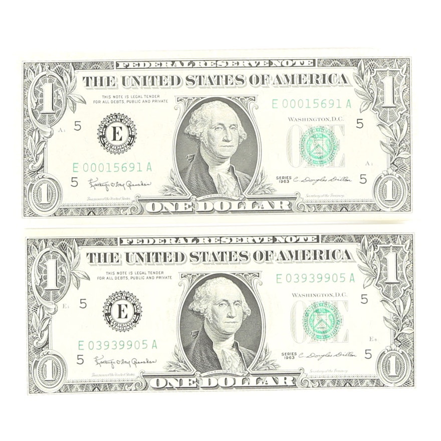 Granahan-Dillon First Issue Uncirculated Federal Reserve Notes
