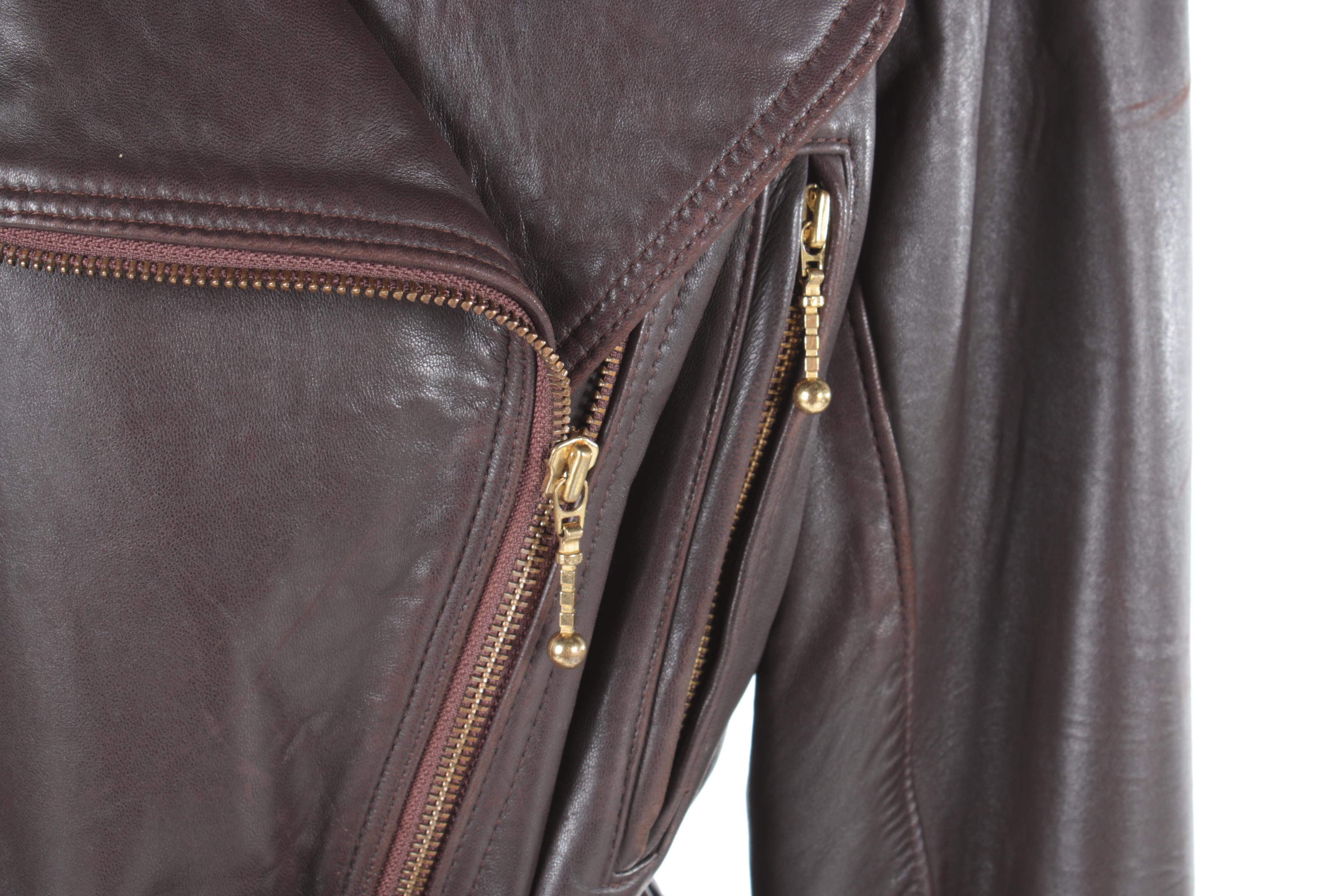 Women's Vintage Henri Bendel New York Brown Leather Jacket