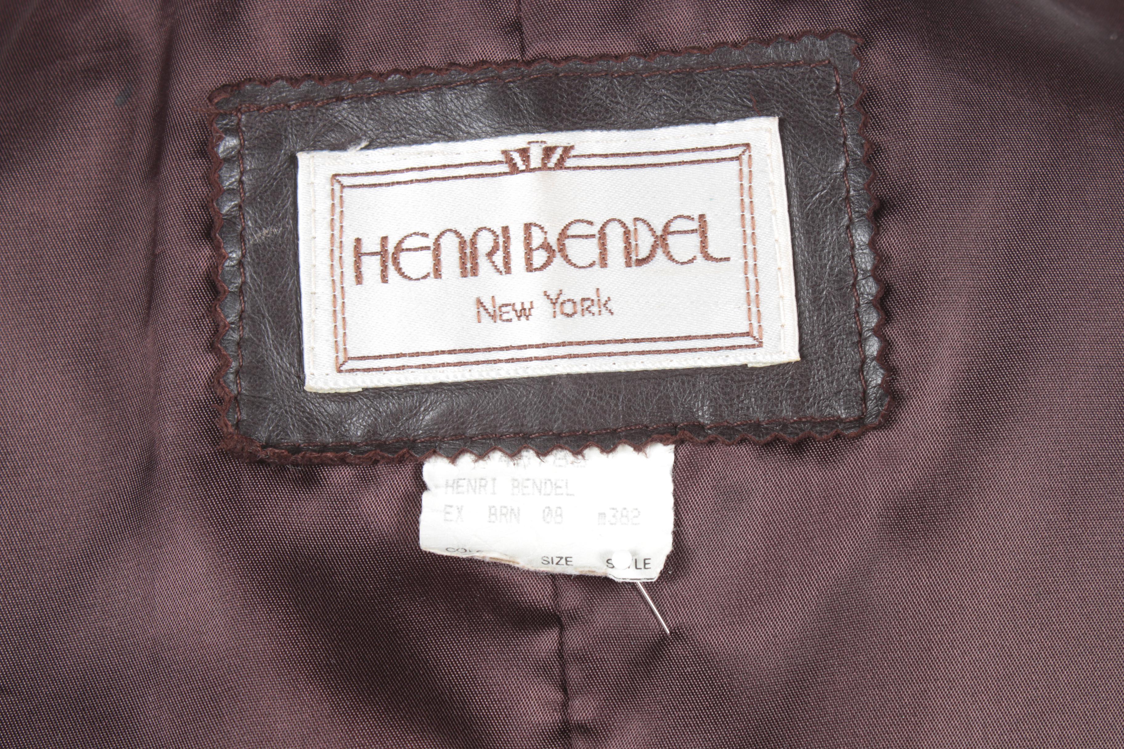 Women's Vintage Henri Bendel New York Brown Leather Jacket