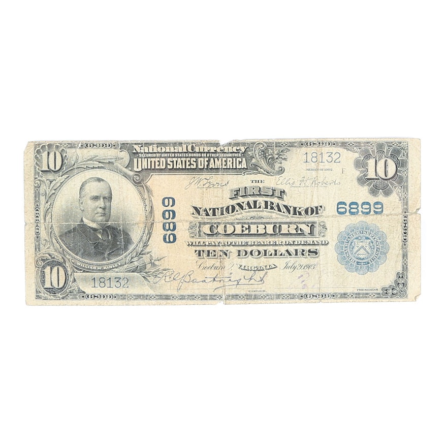 Series 1902 First National Bank of Coeburn, VA $10 Blue Seal National Bank Note