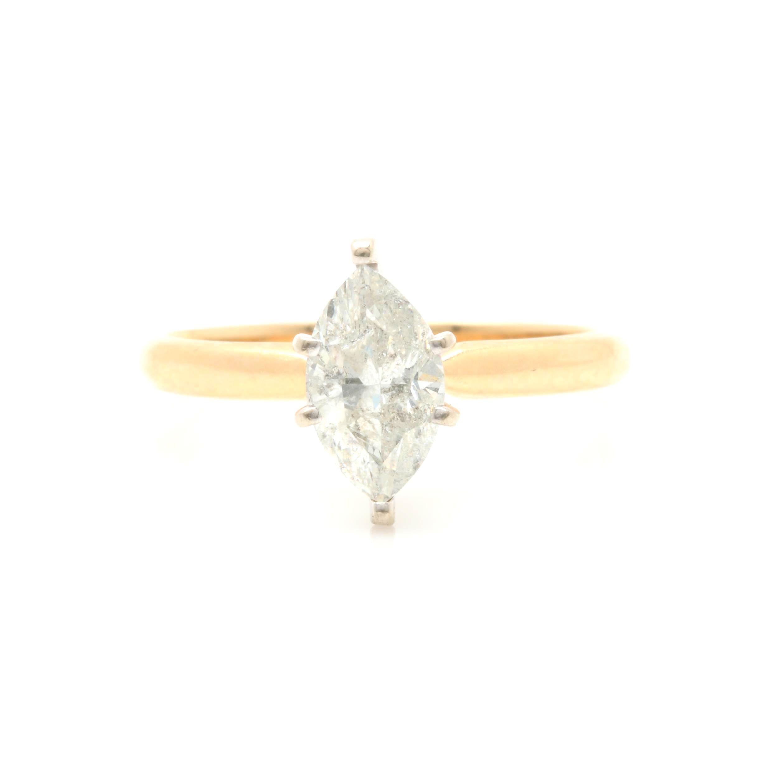 14K Yellow Gold 1.00 CT Diamond Solitaire Ring