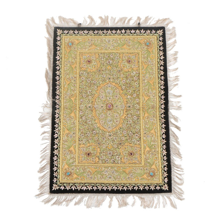 Indo-Persian Style Embroidered Tapestry