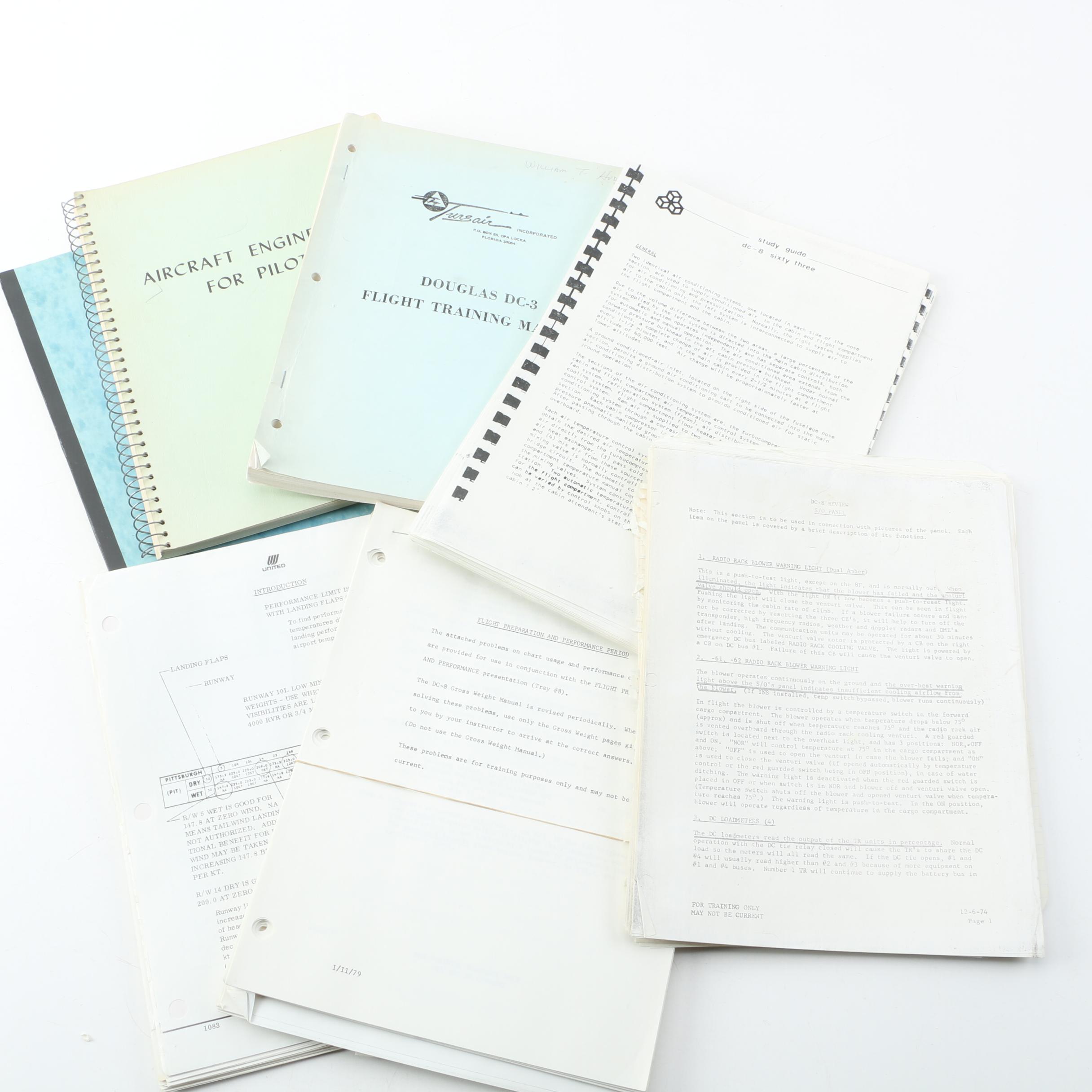 Vintage Aircraft Manuals, Including Douglas DC-3 Training Manual