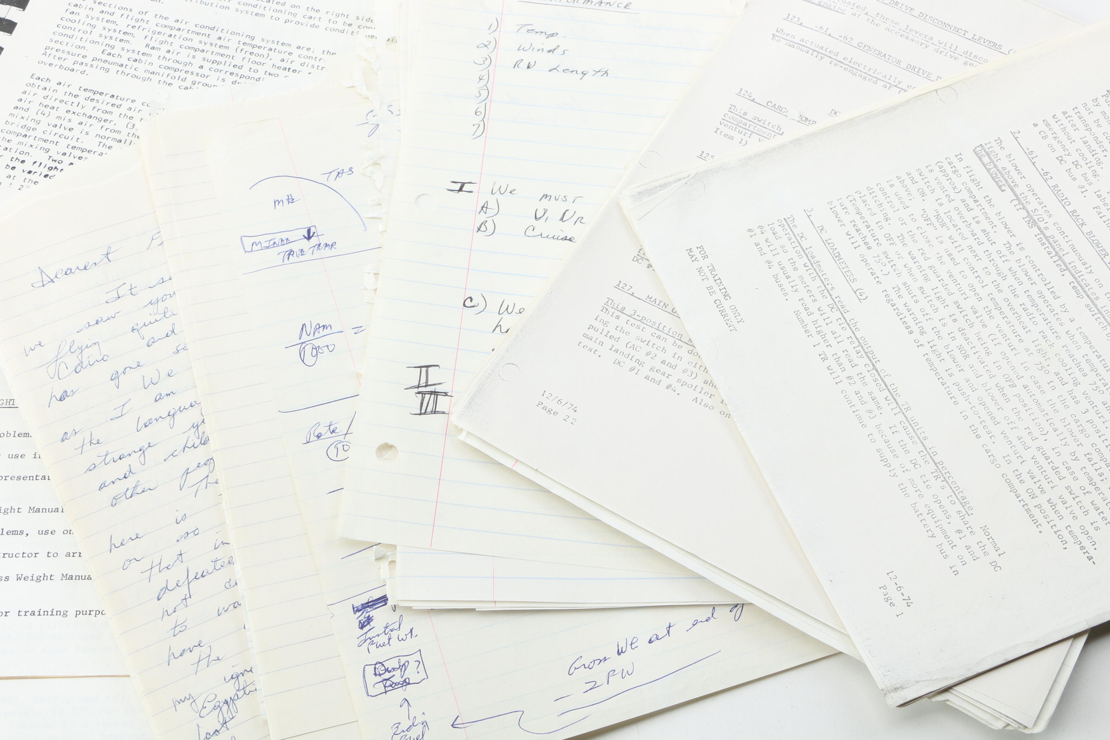 Vintage Aircraft Manuals, Including Douglas DC-3 Training Manual