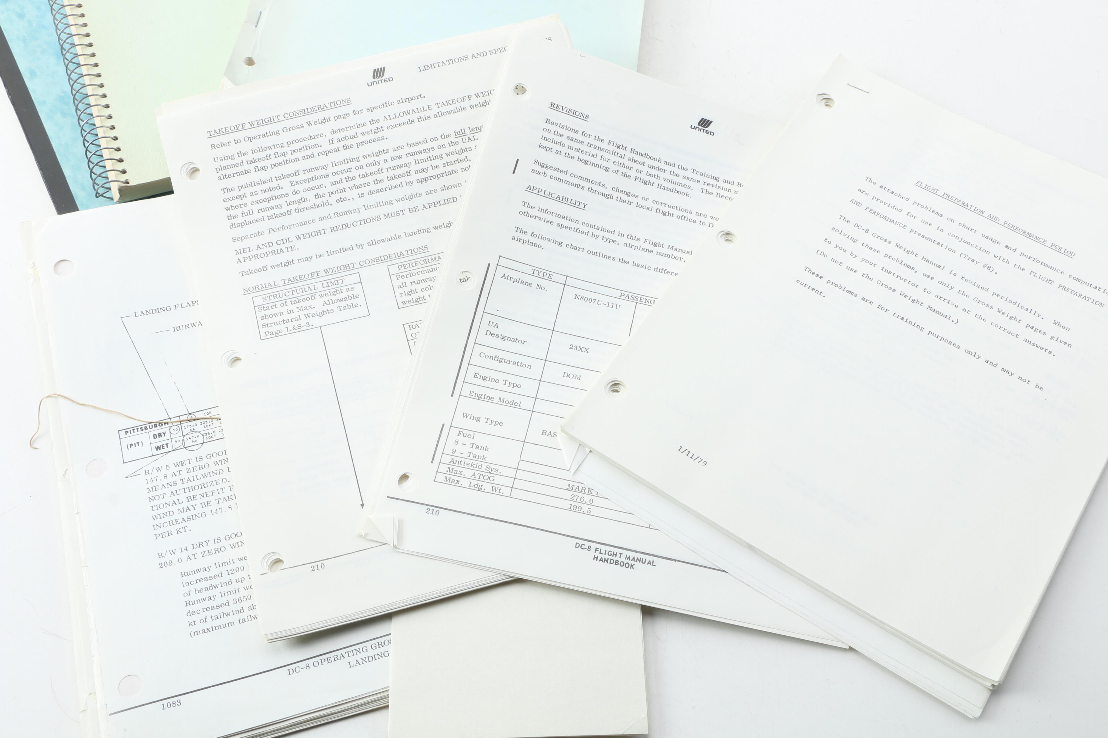 Vintage Aircraft Manuals, Including Douglas DC-3 Training Manual