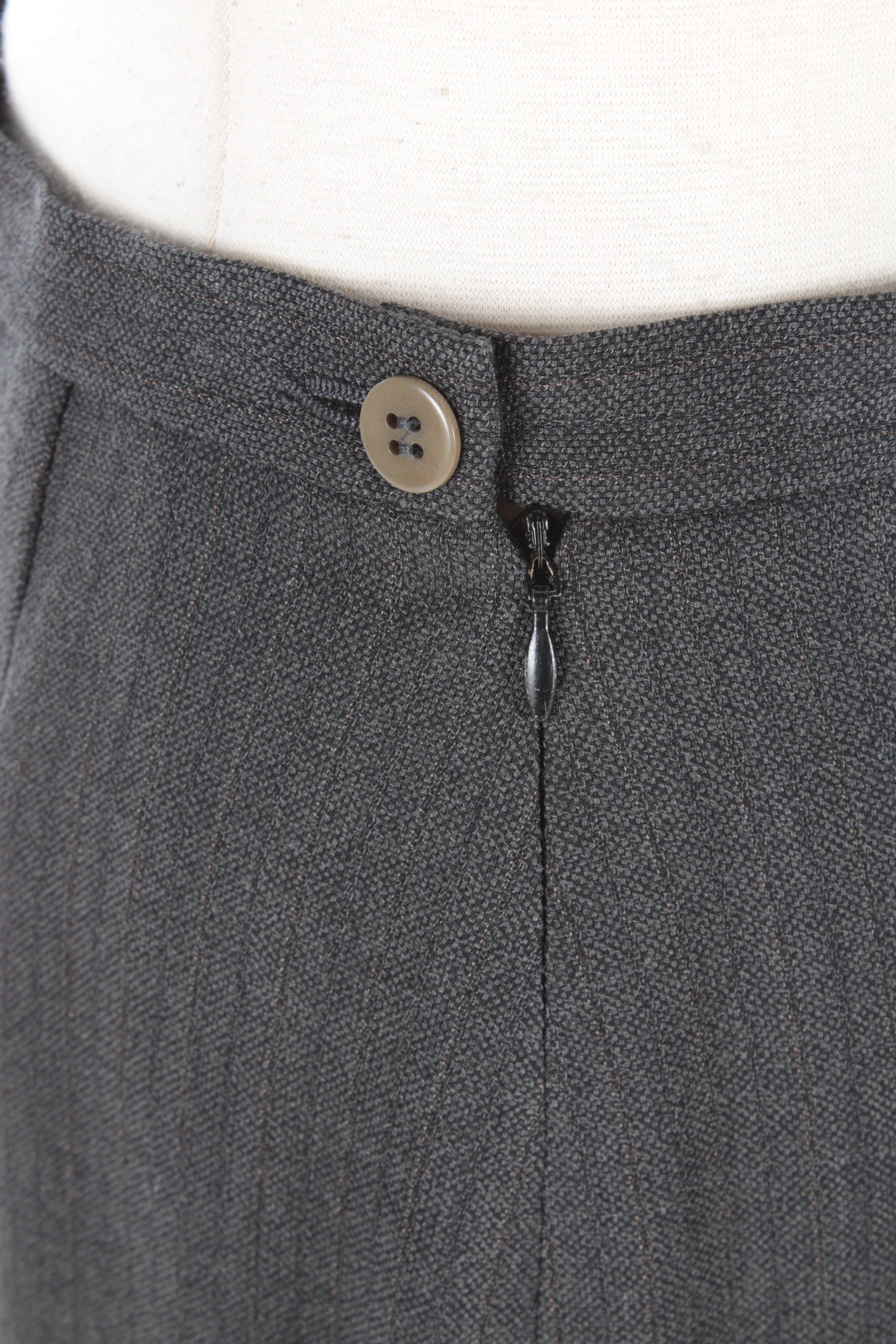 1990s Giorgio Armani Wool Blend Faux Wrap Skirt