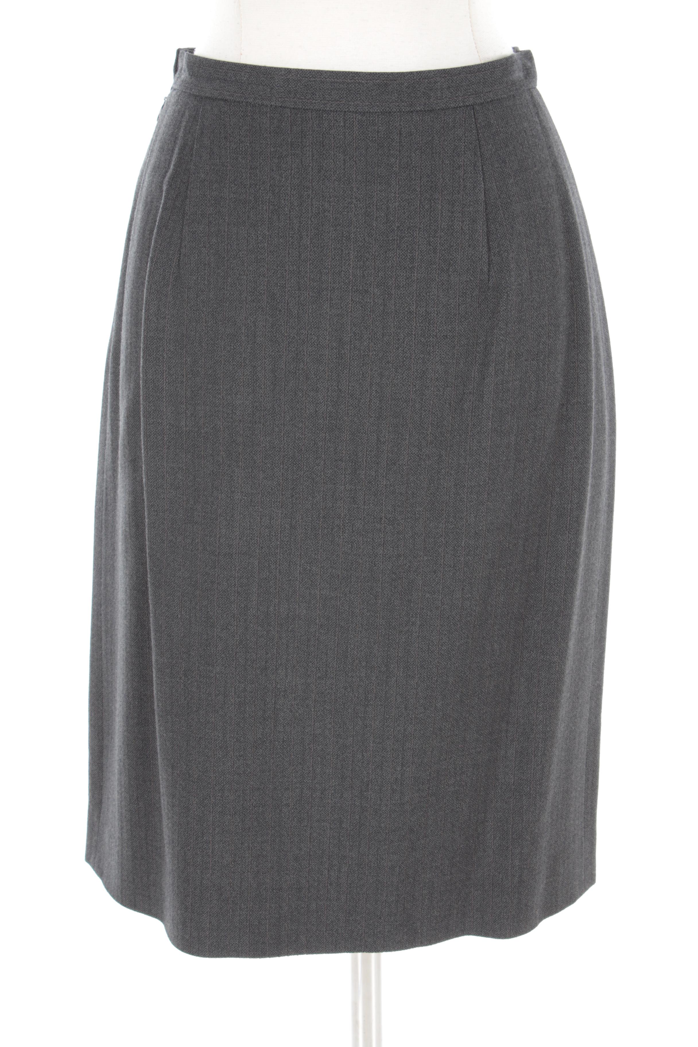 1990s Giorgio Armani Wool Blend Faux Wrap Skirt