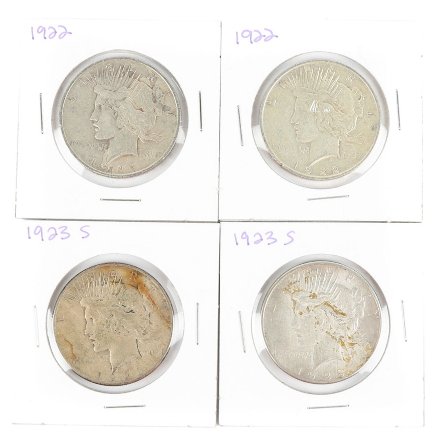 1922 and 1923-S Silver Peace Dollars