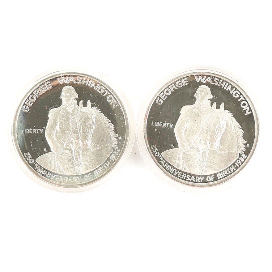 Silver 1982 Washington Anniversary Proof Commemorative Coins