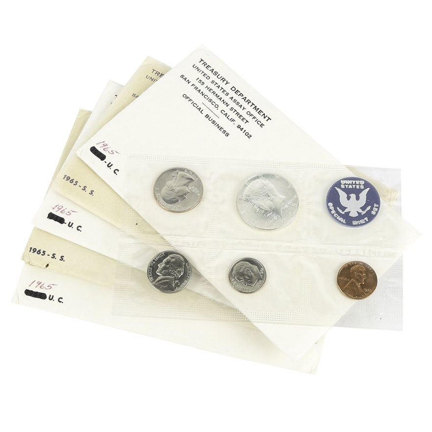 Five 1965 Mint Sets