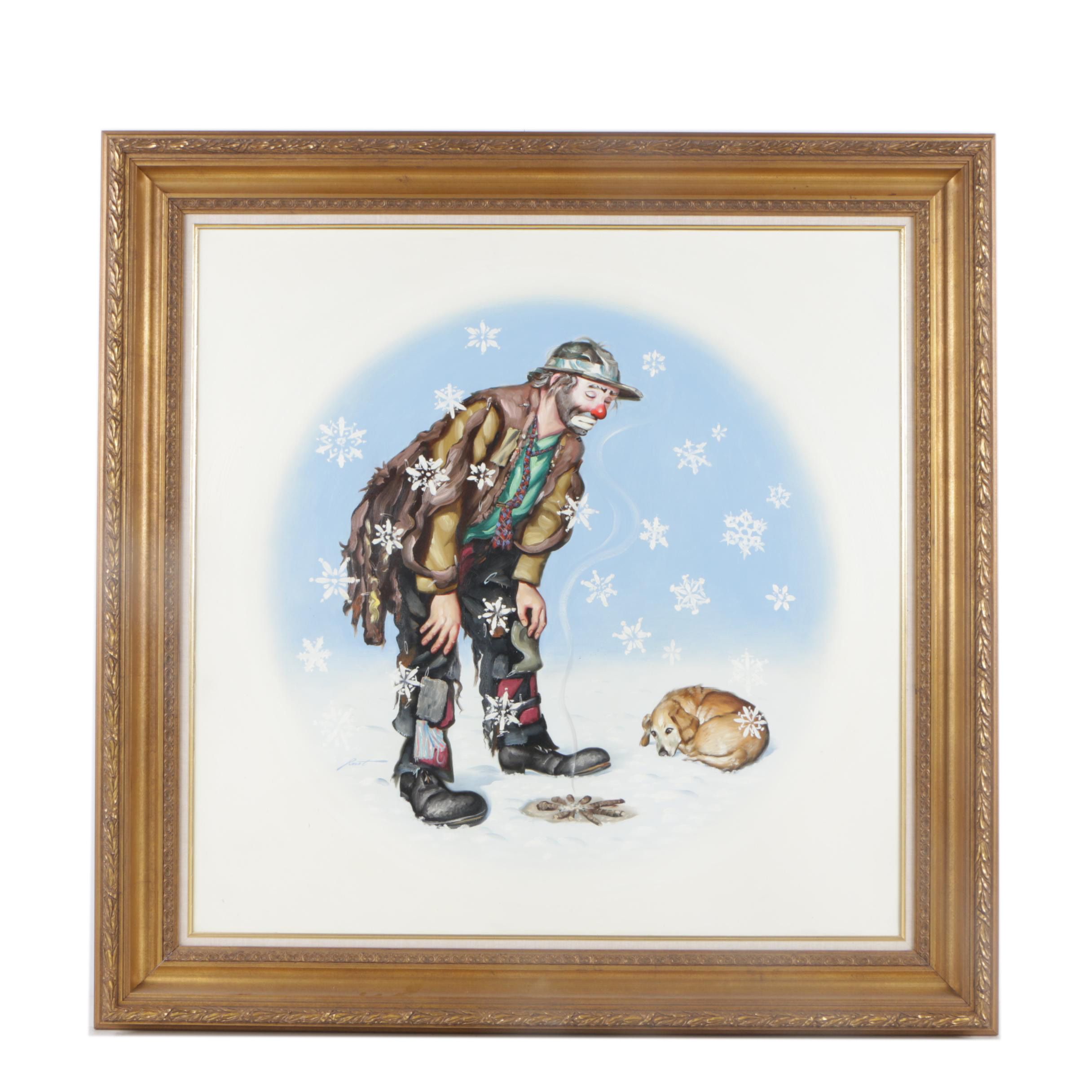 D.L. "Rusty" Rust Oil Painting of Weary Willie