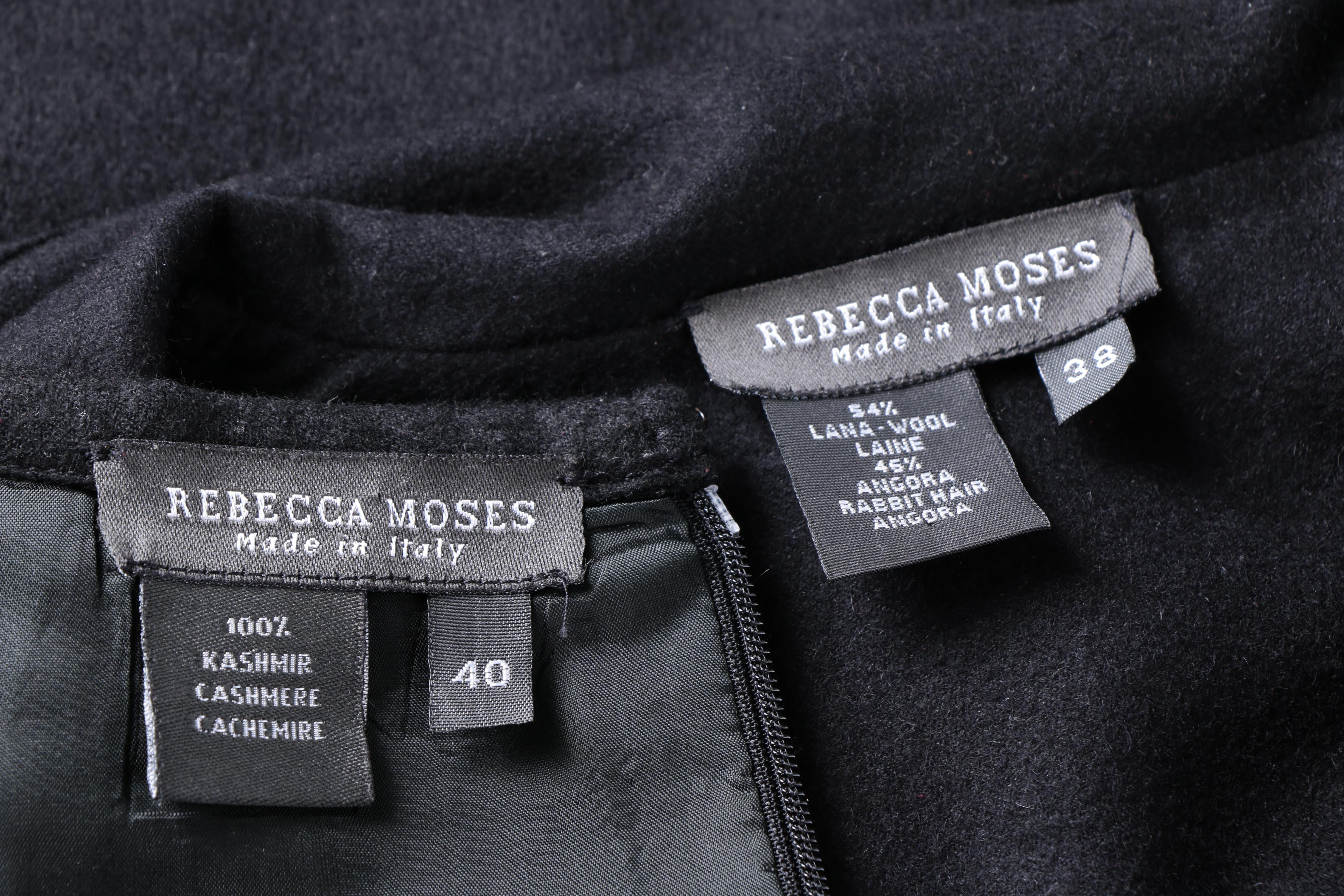 Rebecca Moses Black Cashmere Skirt and Jacket in a Wool and Angora Blend