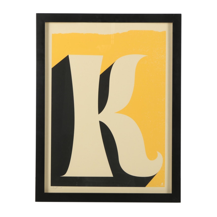 Methane Studios Contemporary Serigraph "Letter K"