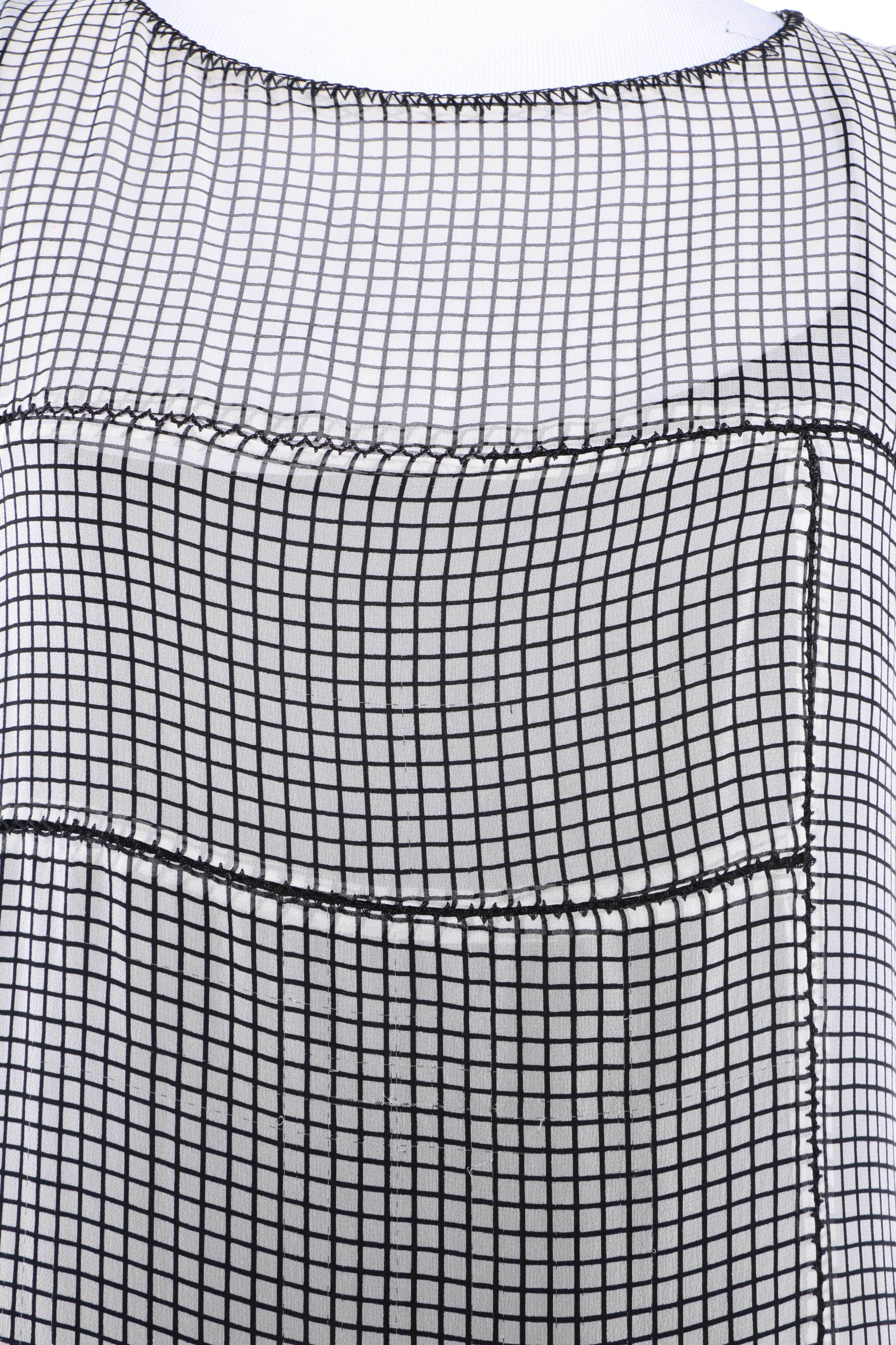 Alberta Ferretti Black and White Dress with Black Silk Slip