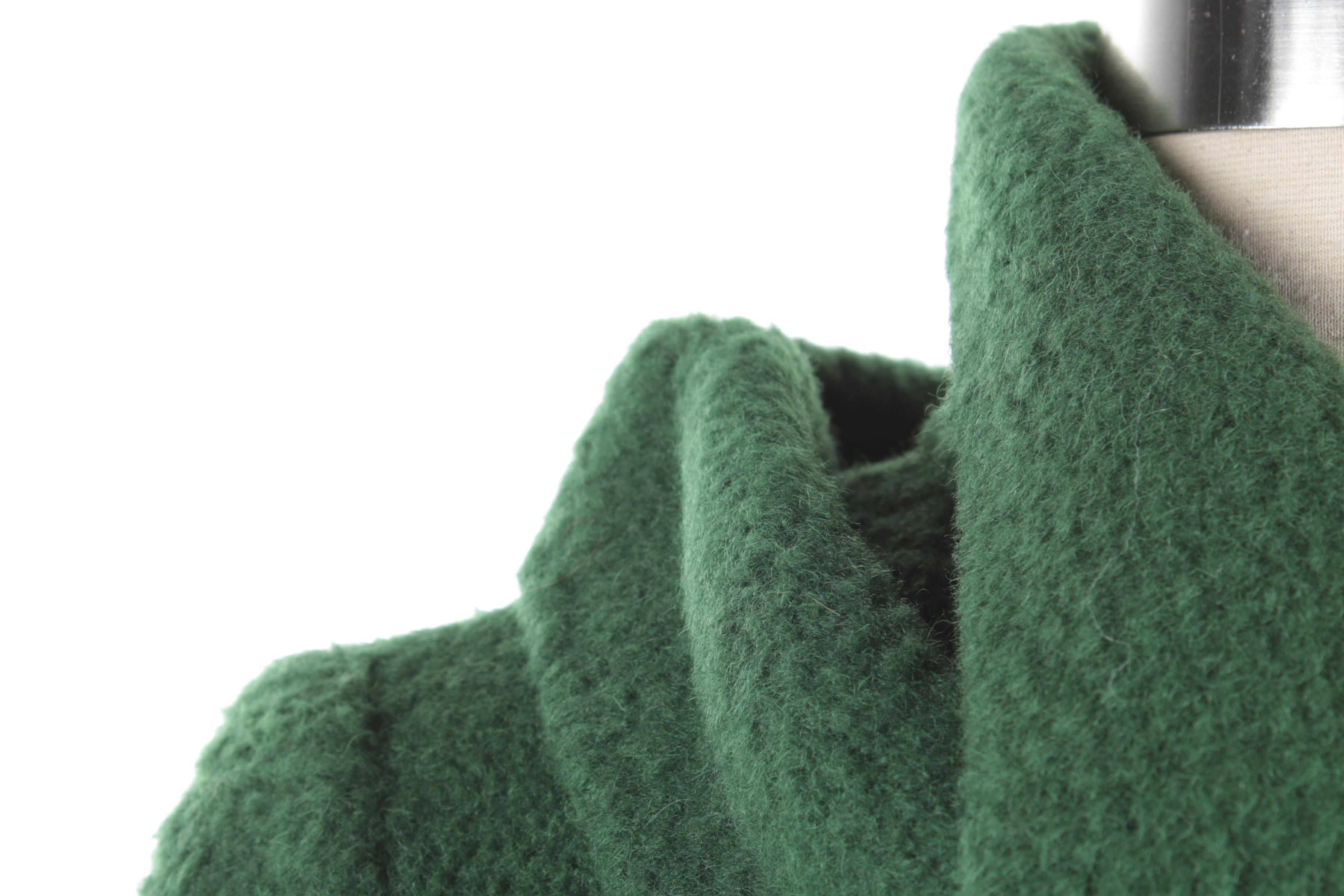 Oscar de la Renta Green Wool Coat