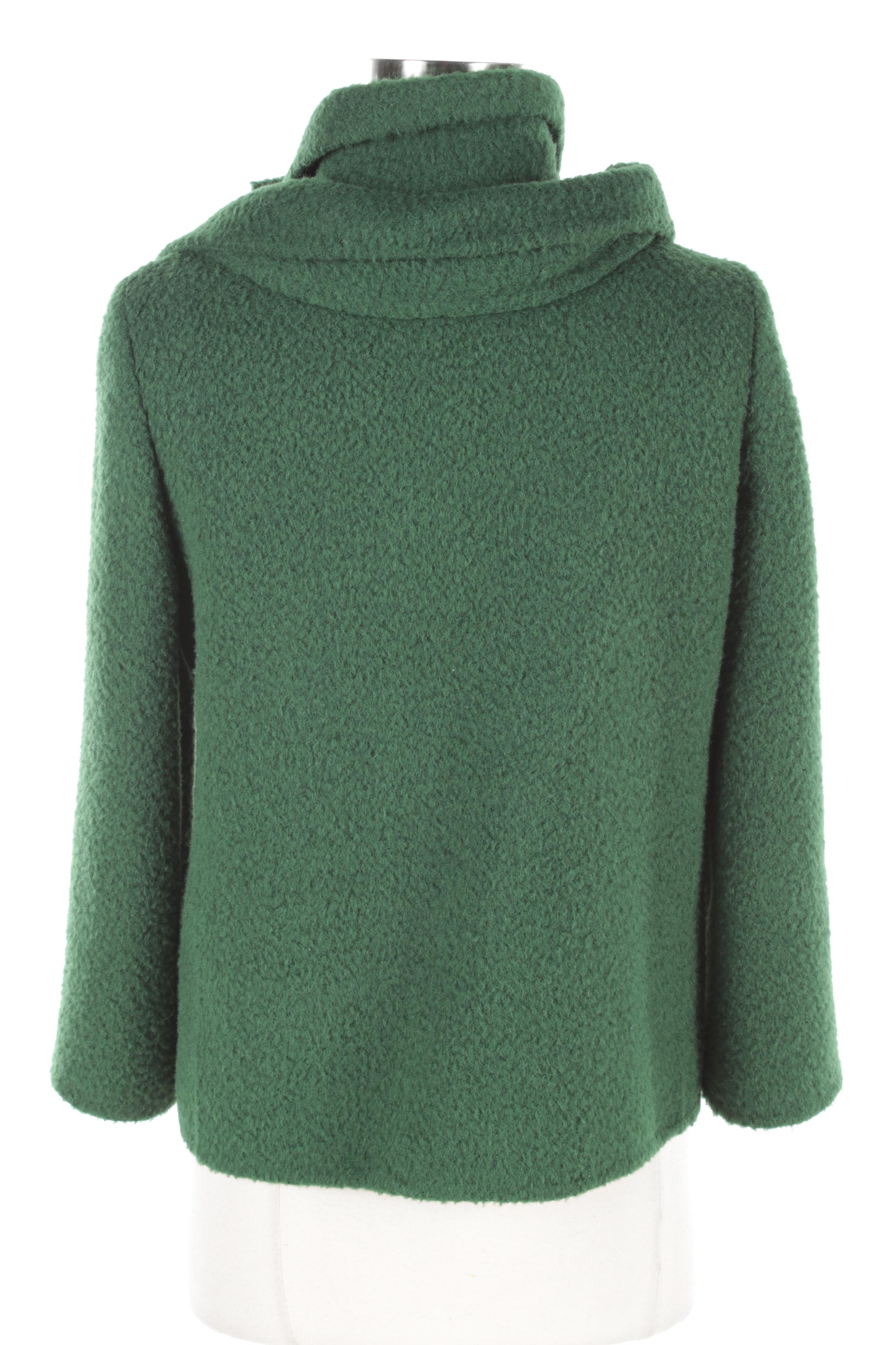 Oscar de la Renta Green Wool Coat