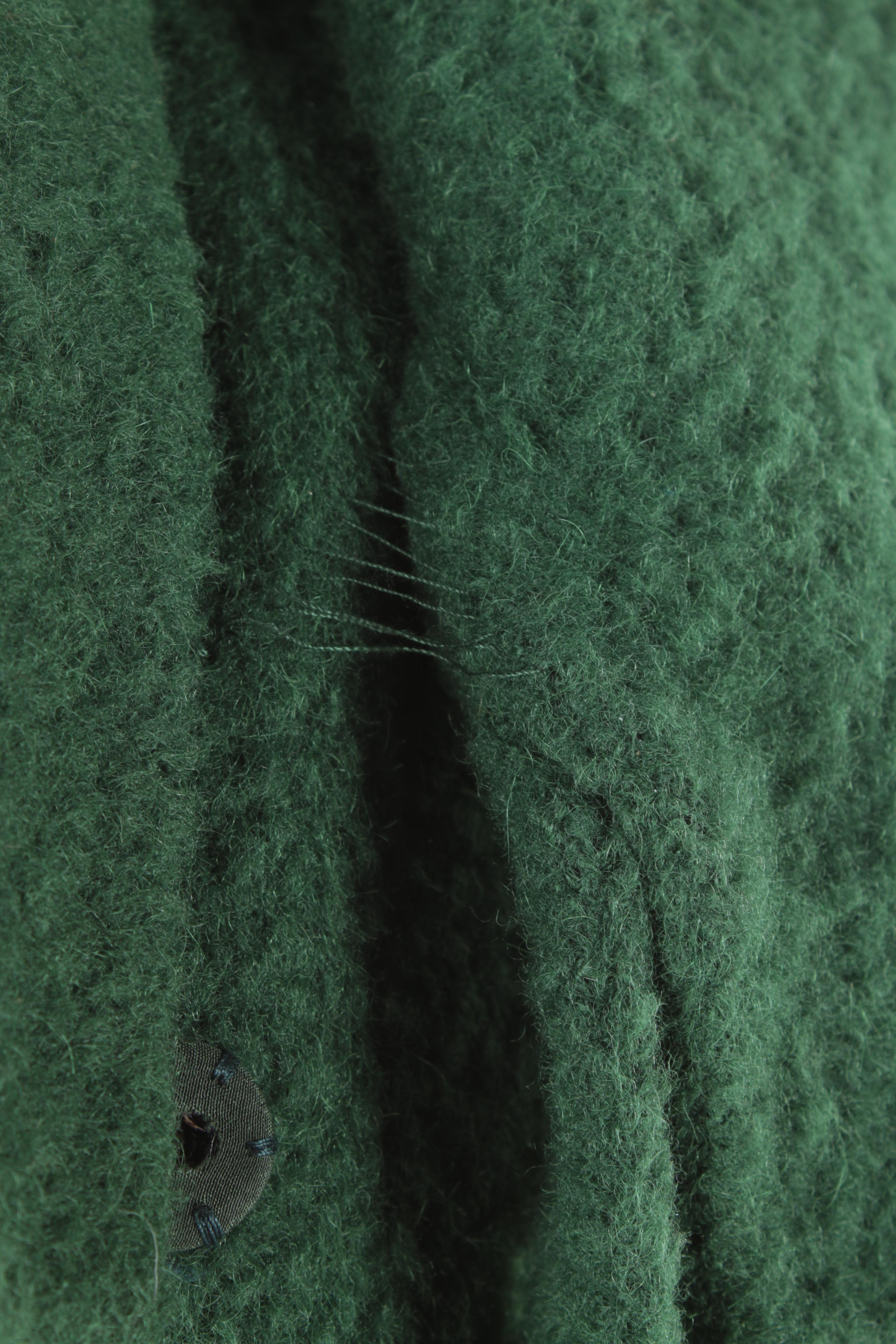 Oscar de la Renta Green Wool Coat