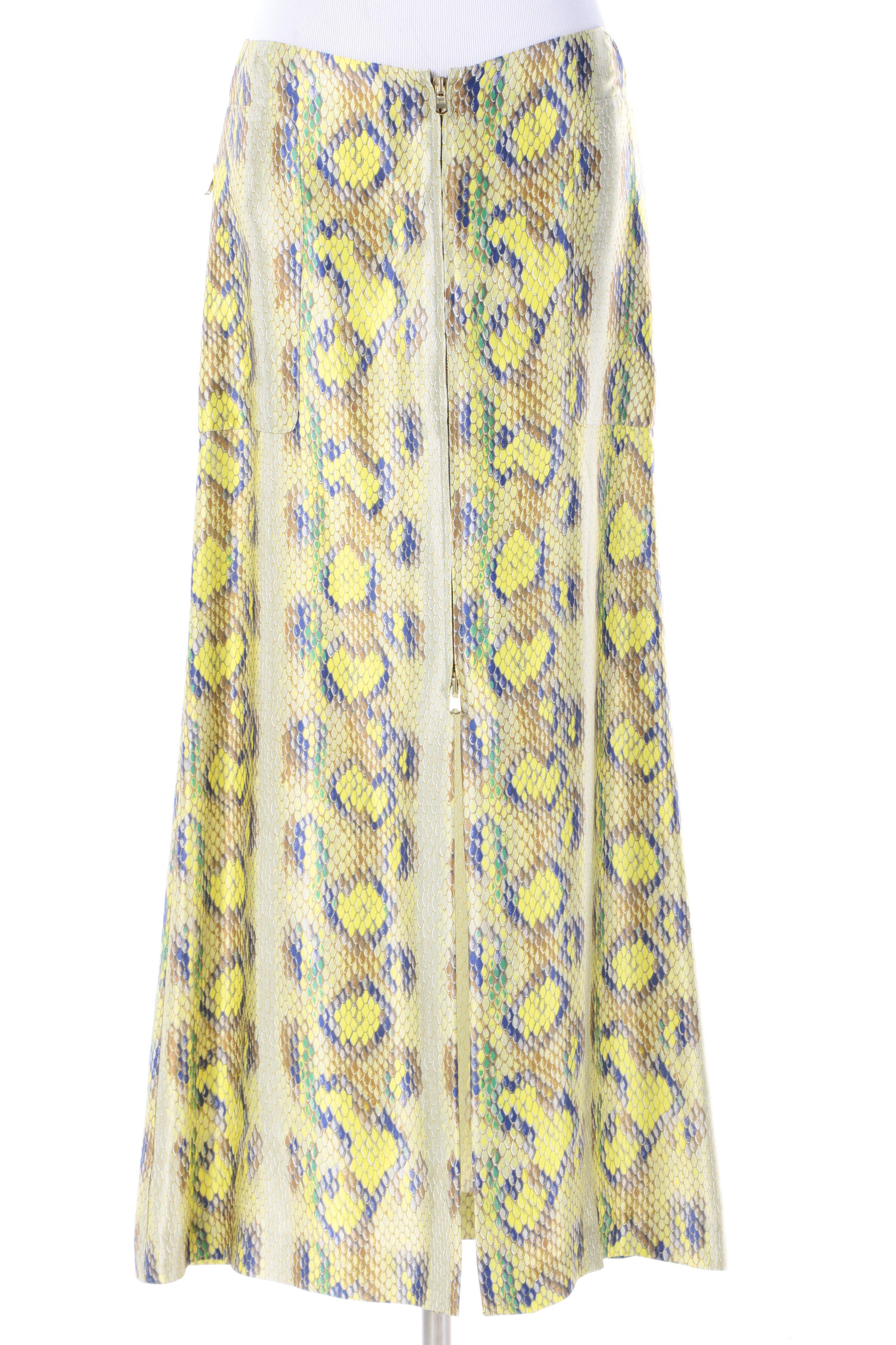 Tuleh Tweed Jacket and Snakeskin Print Maxi Skirt