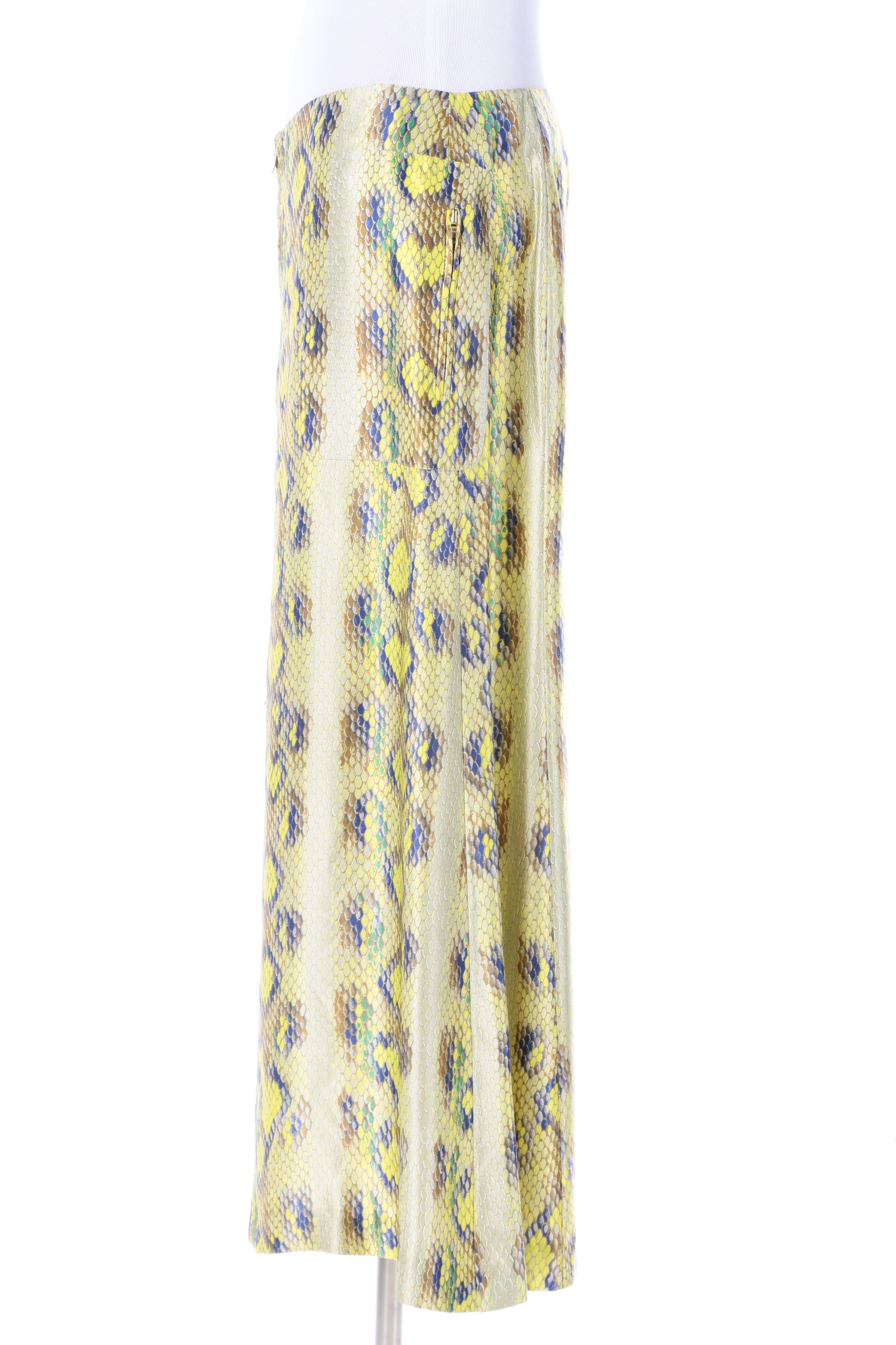 Tuleh Tweed Jacket and Snakeskin Print Maxi Skirt