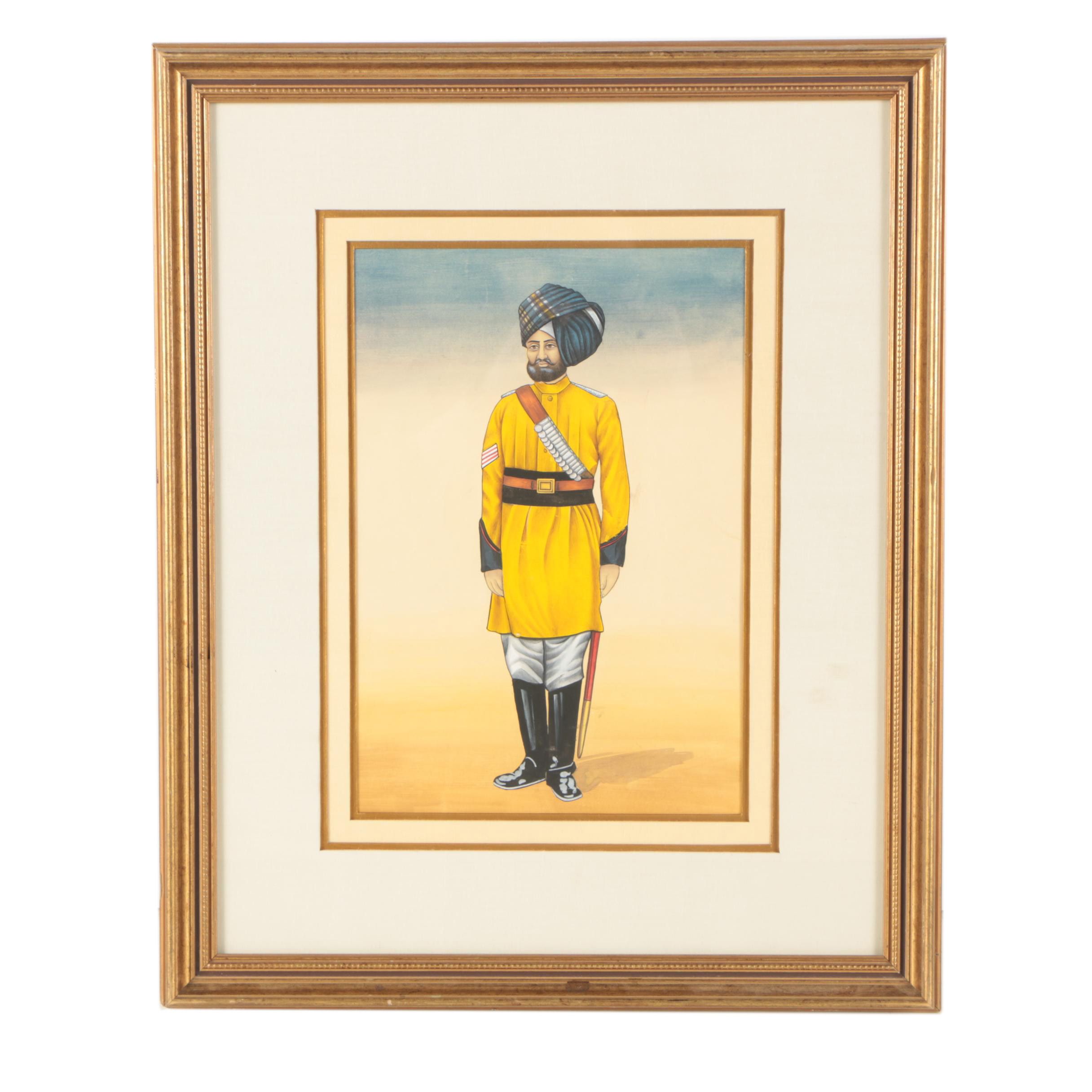 Watercolor Portrait of Skinner's Horse Cavalryman