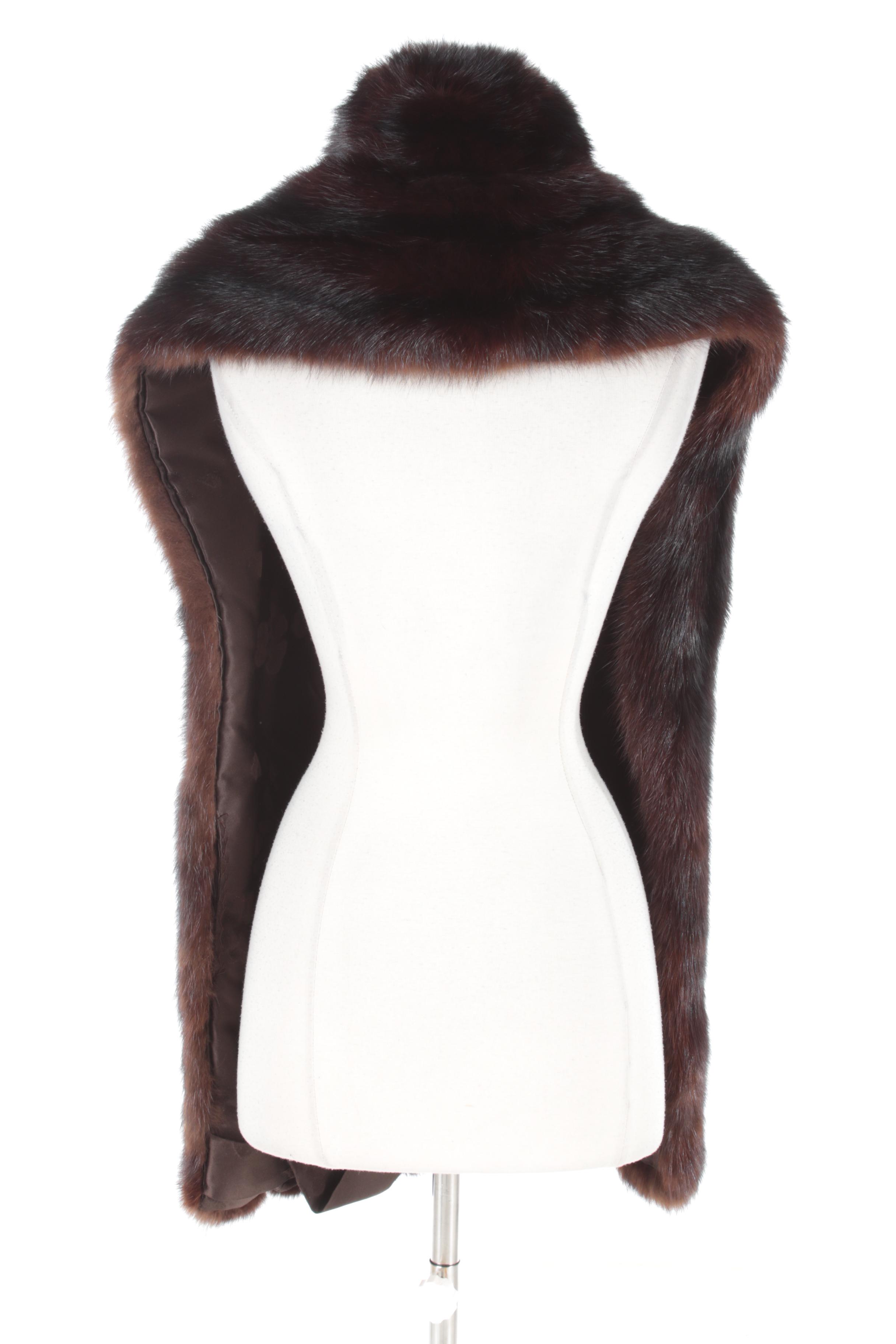 Vintage Dark Mahogany Mink Fur Wrap