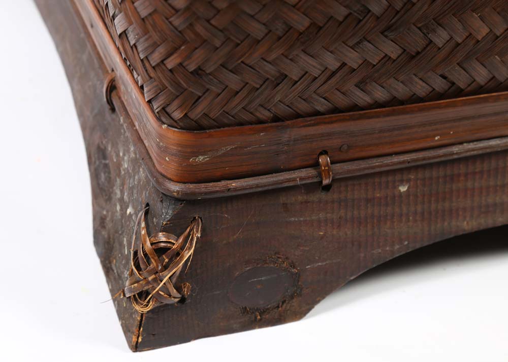 Large Rattan Covered Chest