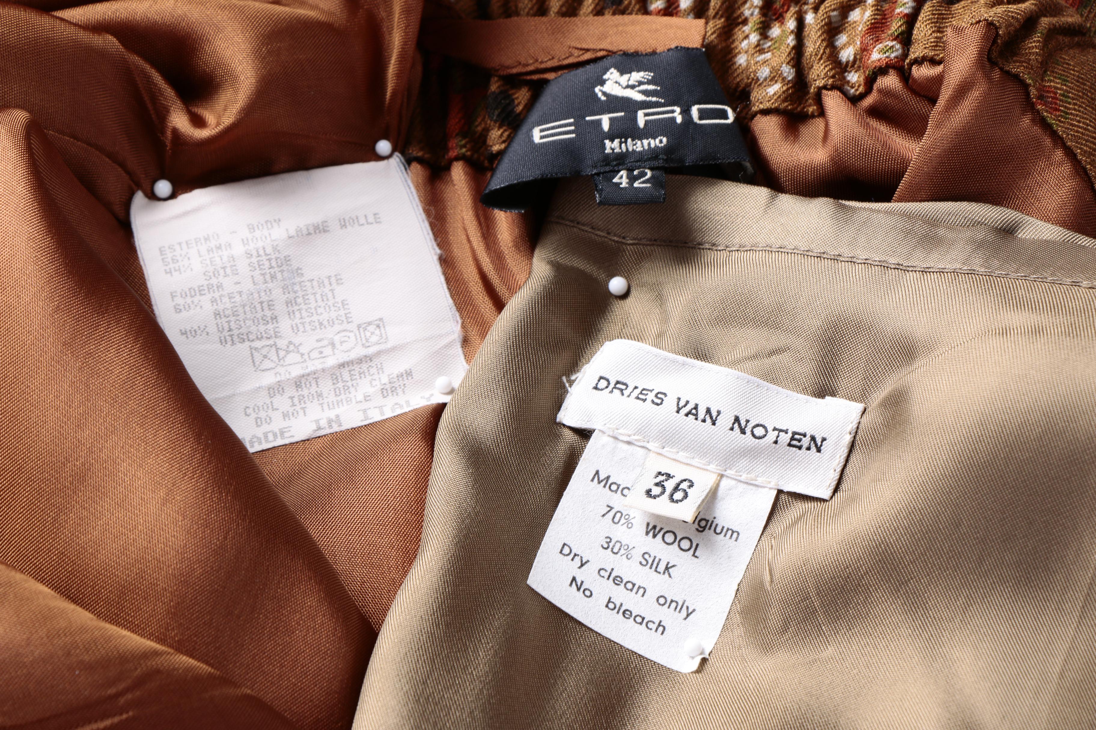 Etro and Dries Van Noten Wool and Silk Blend Skirts