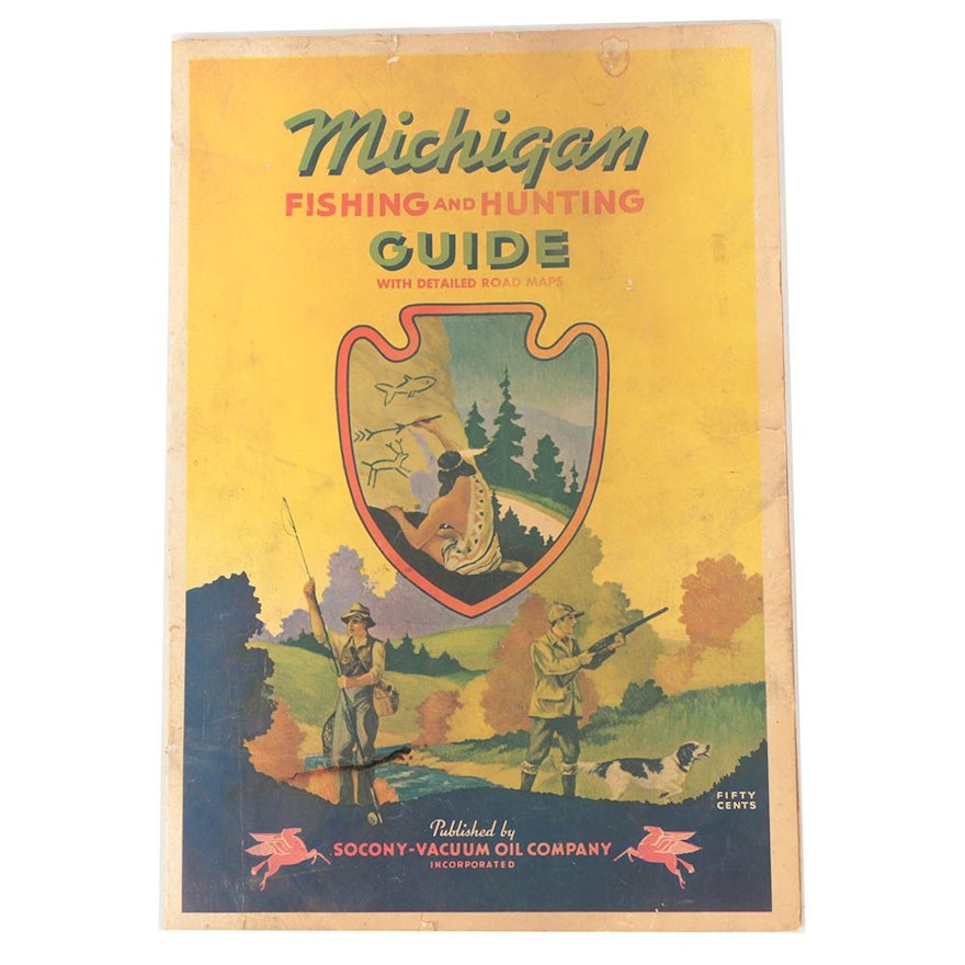 Offset Lithographic Vintage 1941"Michigan Hunting and Fishing Guide"