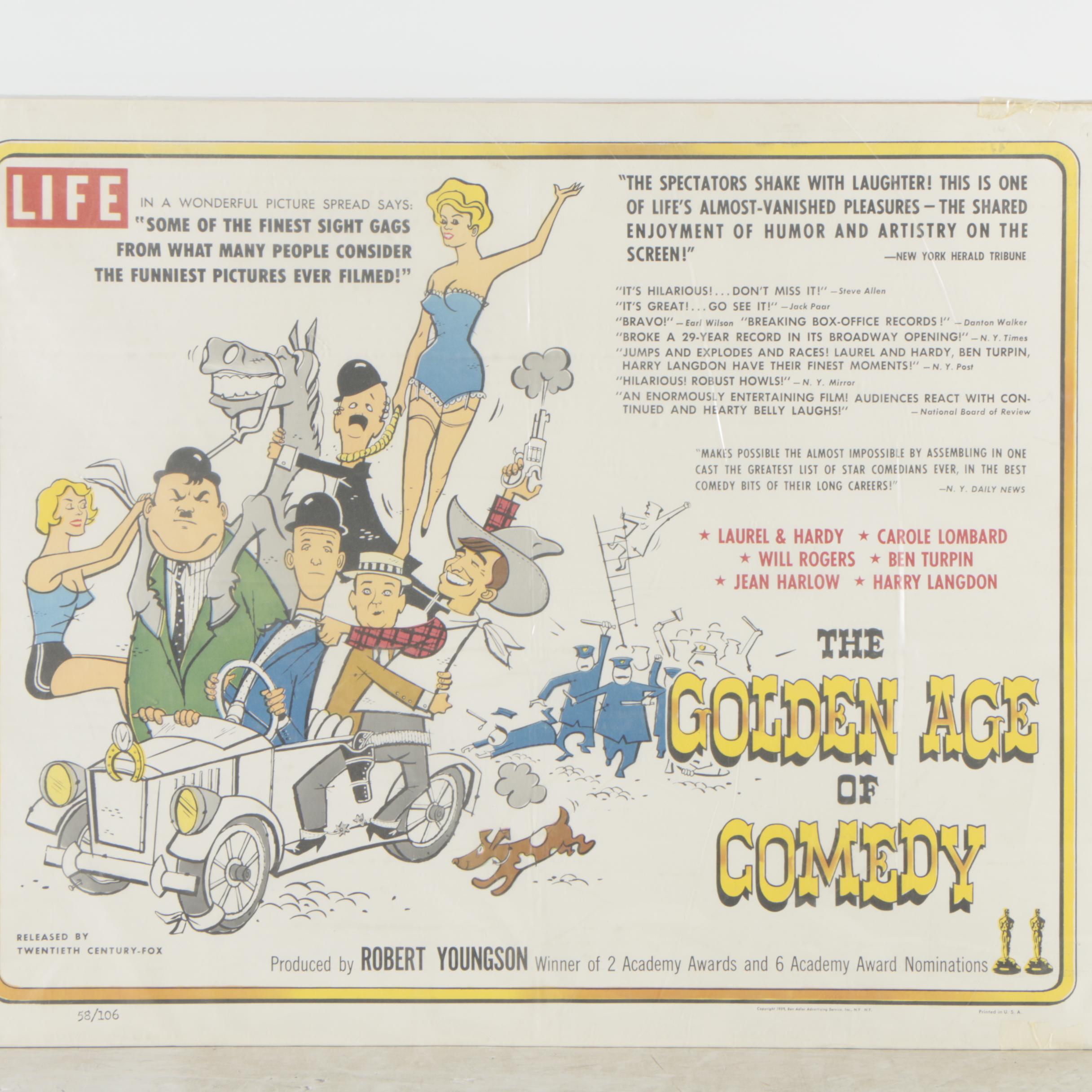 1958 "The Golden Age of Comedy" Lithograph Movie Poster