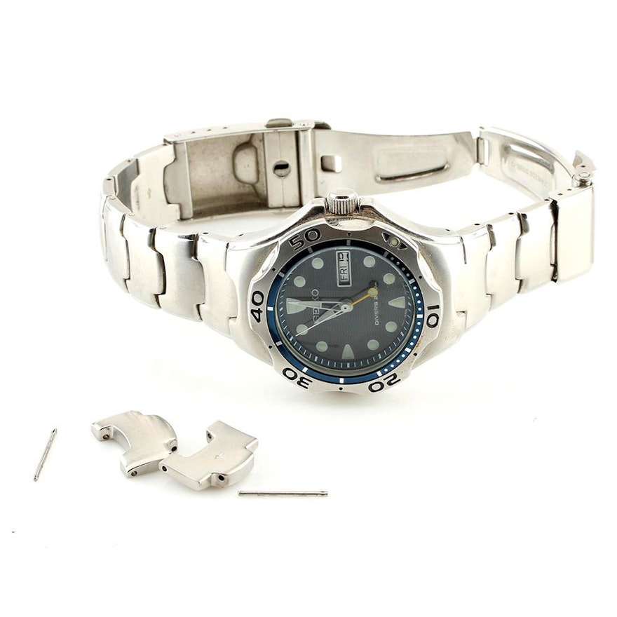 Seiko Stainless Steel Diver's Wristwatch