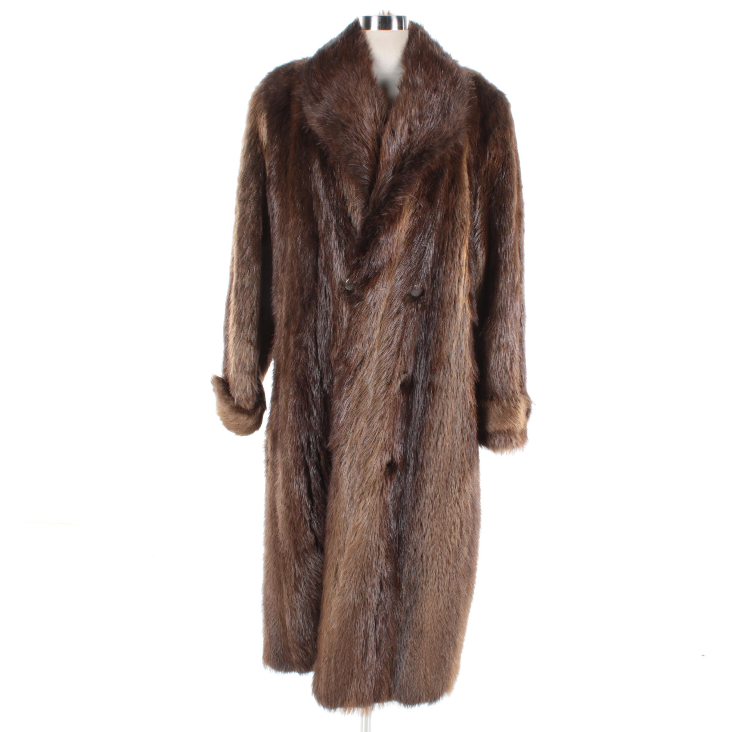 Men's Double-Breasted Beaver Fur Coat