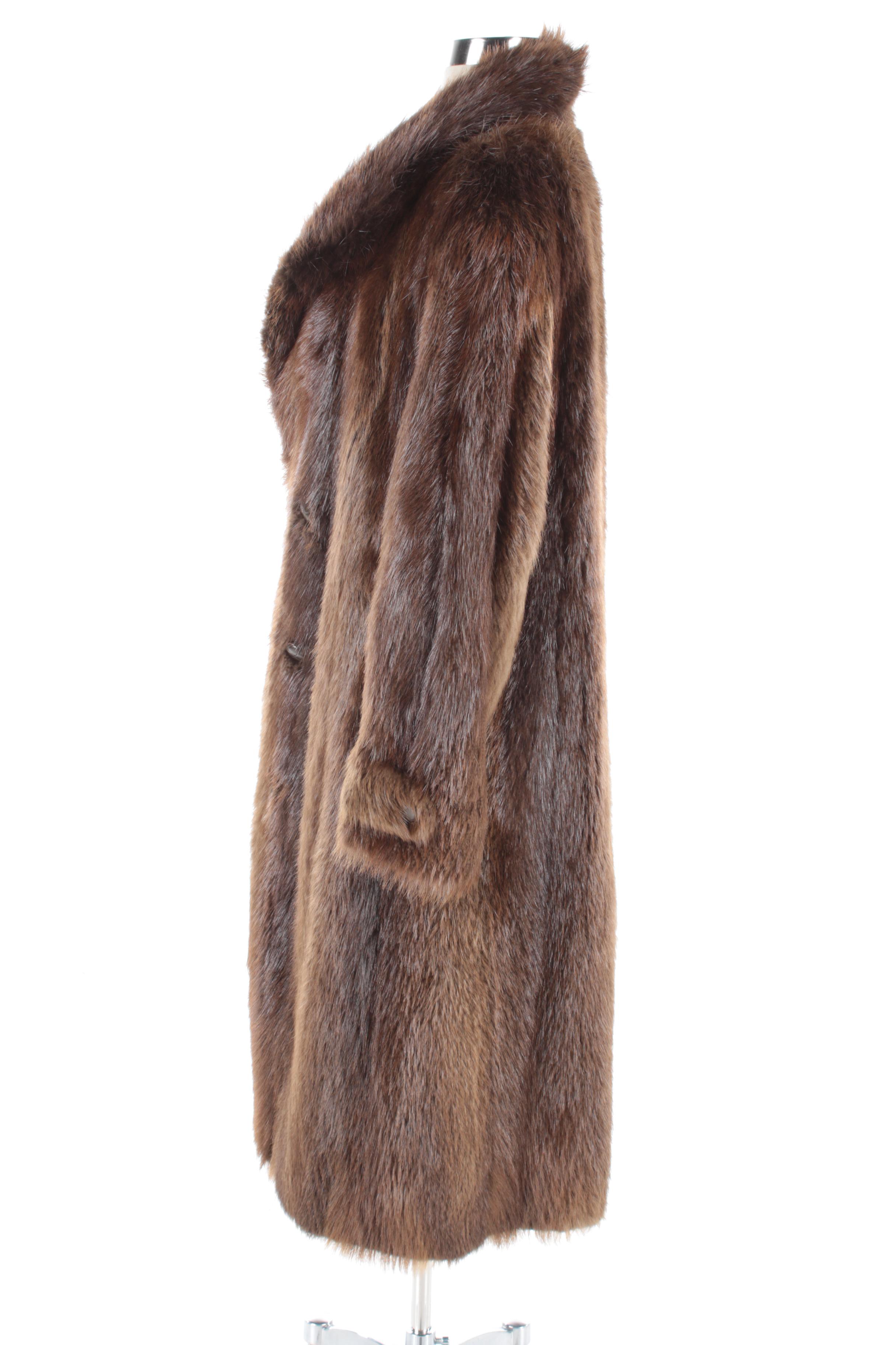 Men's Double-Breasted Beaver Fur Coat