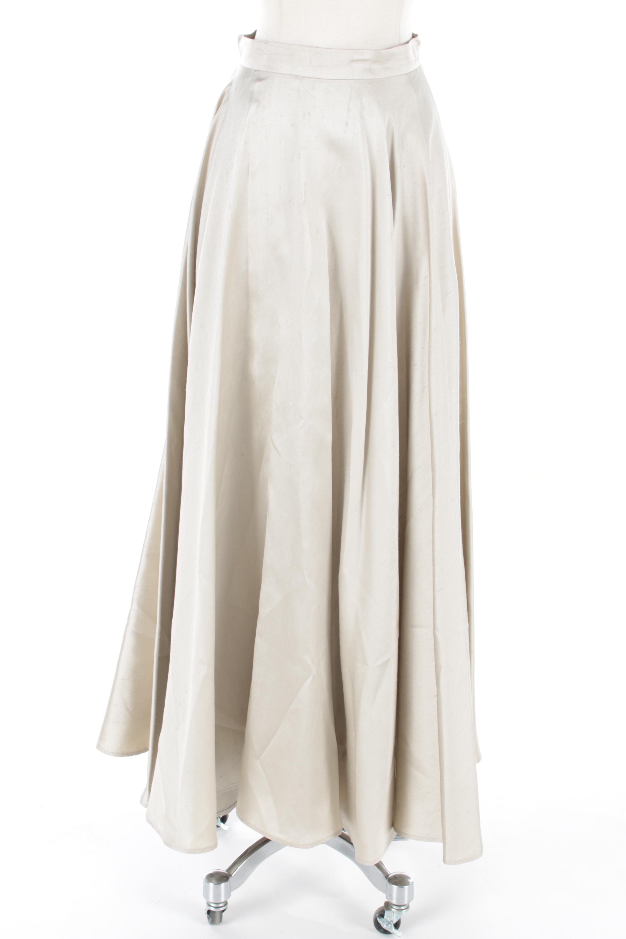 Pamela Dennis New York Rhinestone Collar Cashmere Top and A-line Skirt