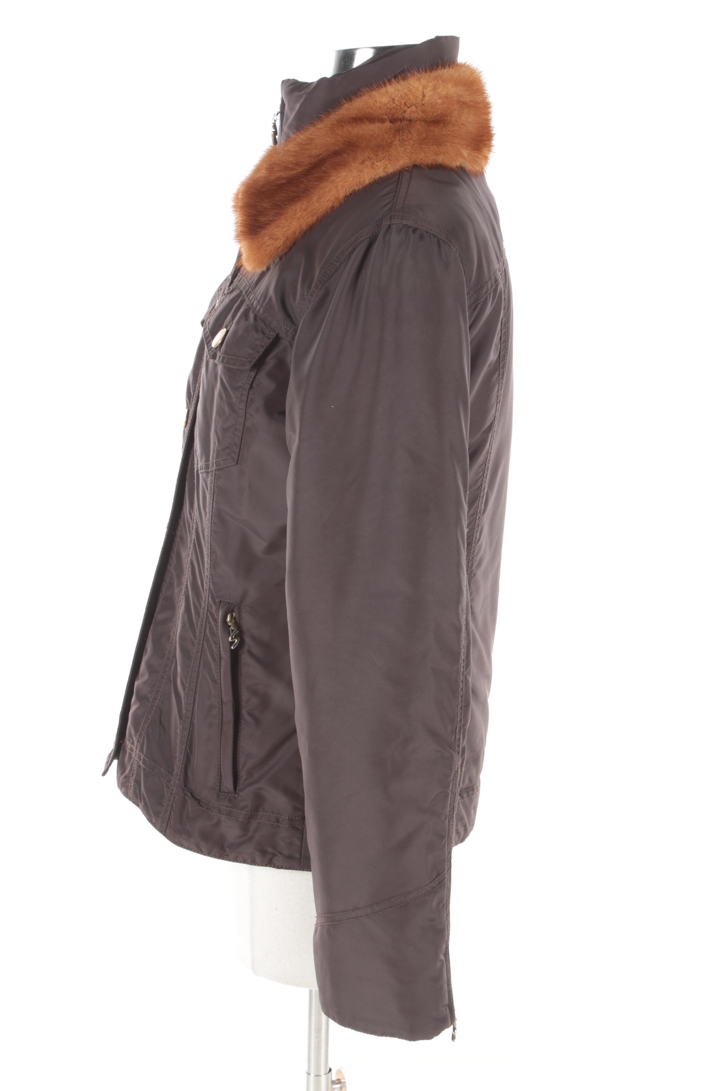 Sonia Bogner Ski Wear Nylon Jacket with Mink Fur Collar
