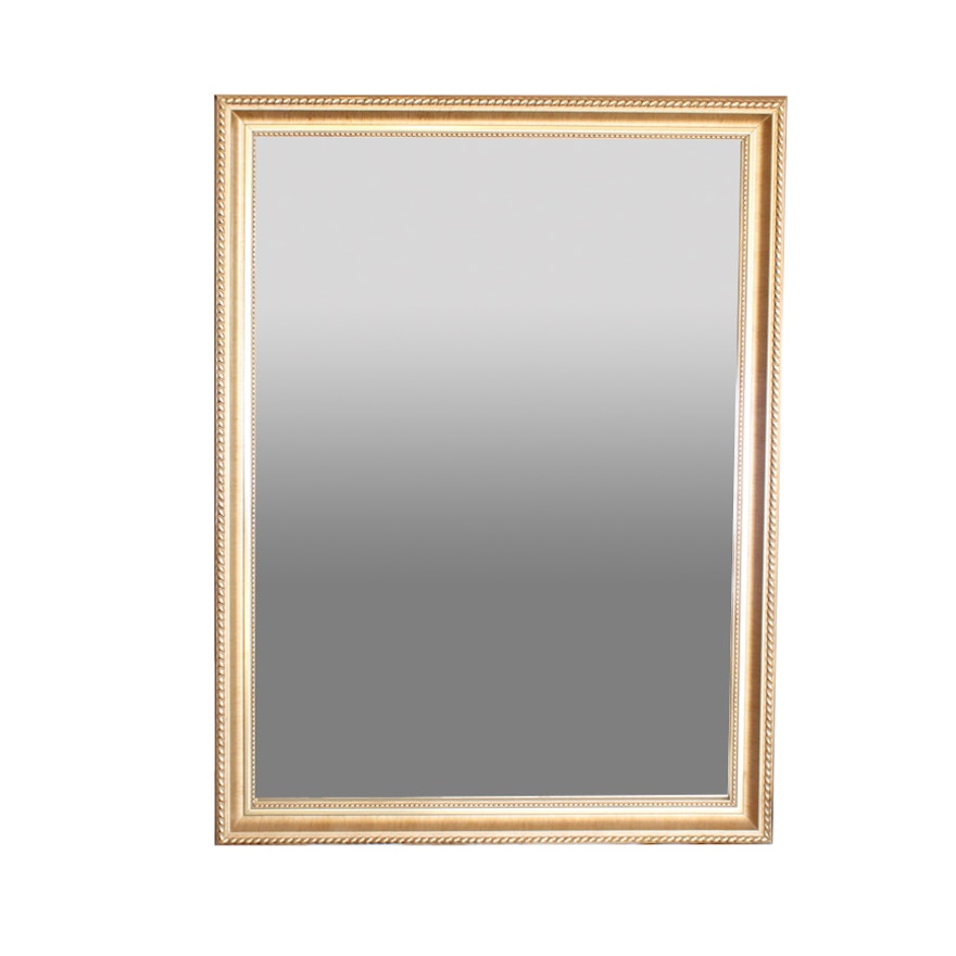 Rectangular Gold Tone Wall Mirror
