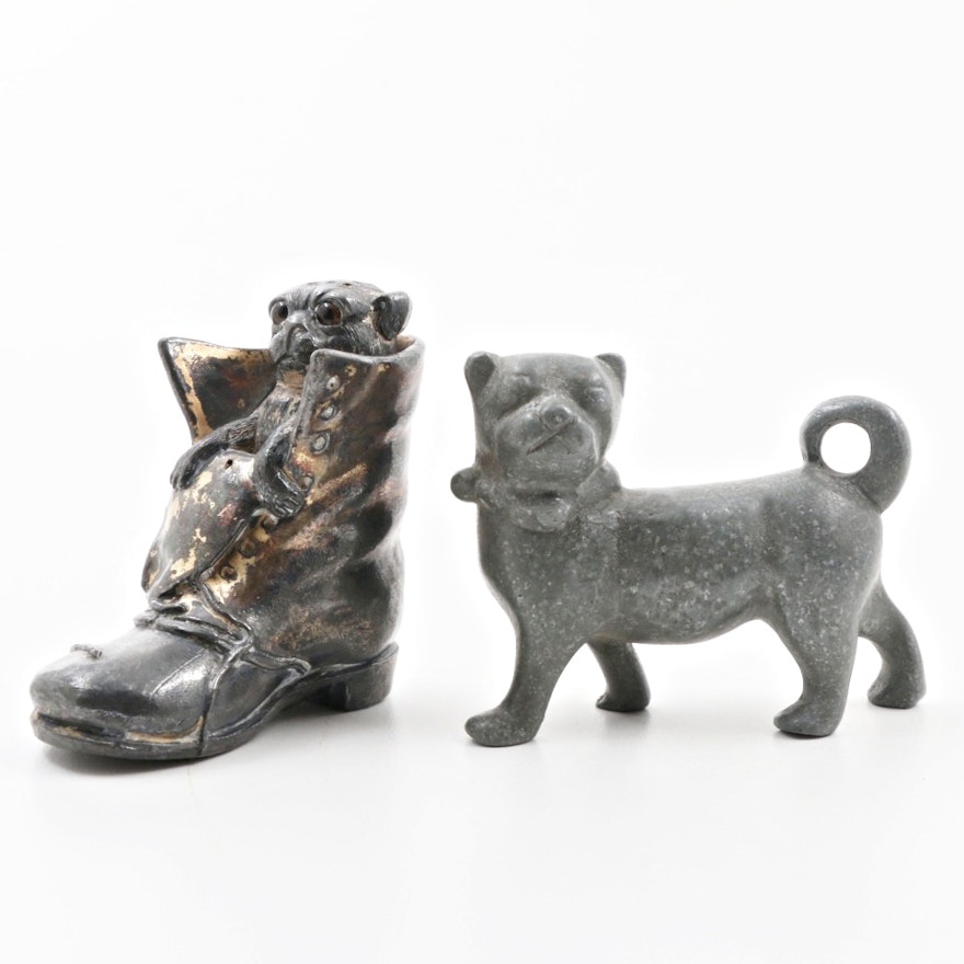 Cast Metal Pug Figures