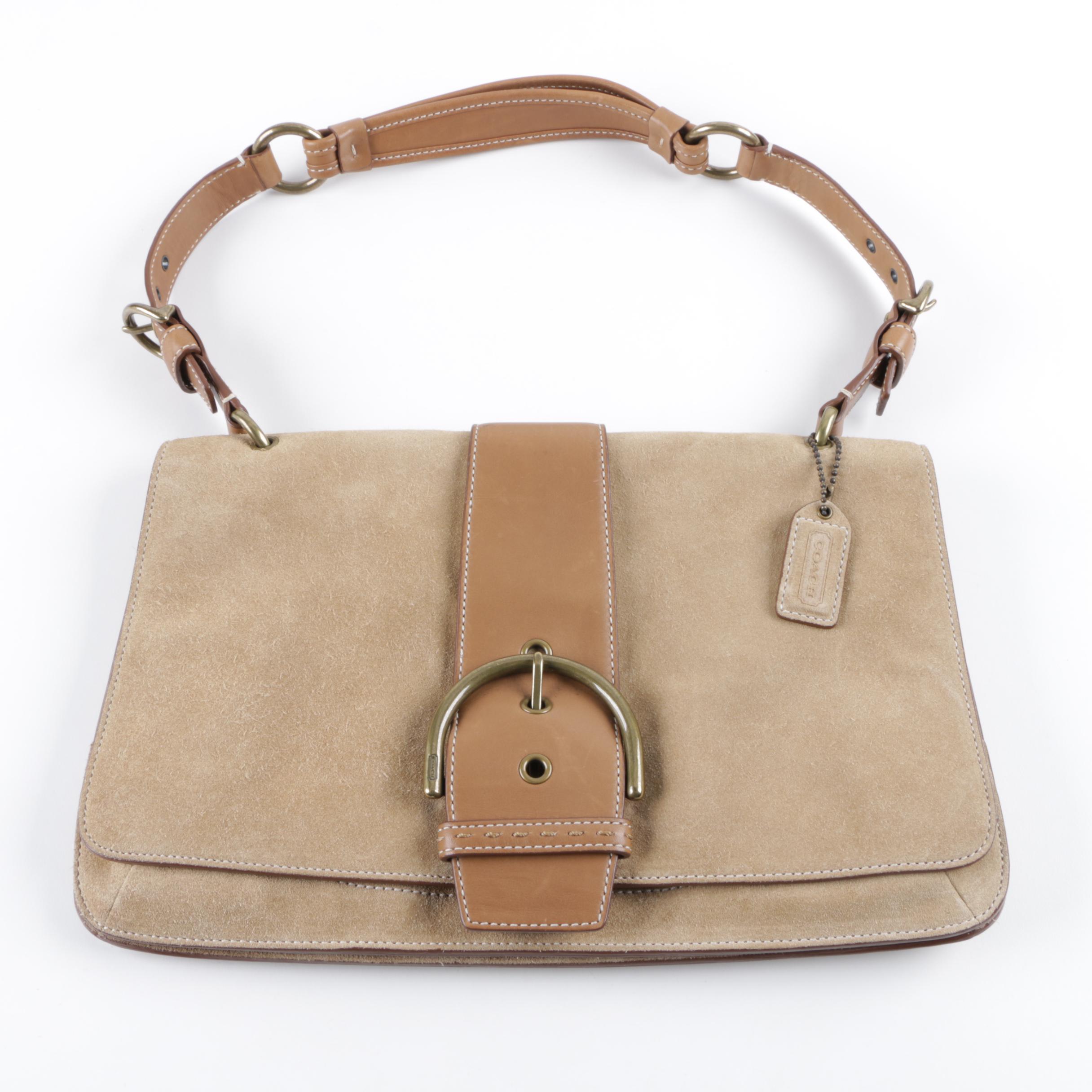 Coach Soho Suede Buckle Flap Shoulder Bag