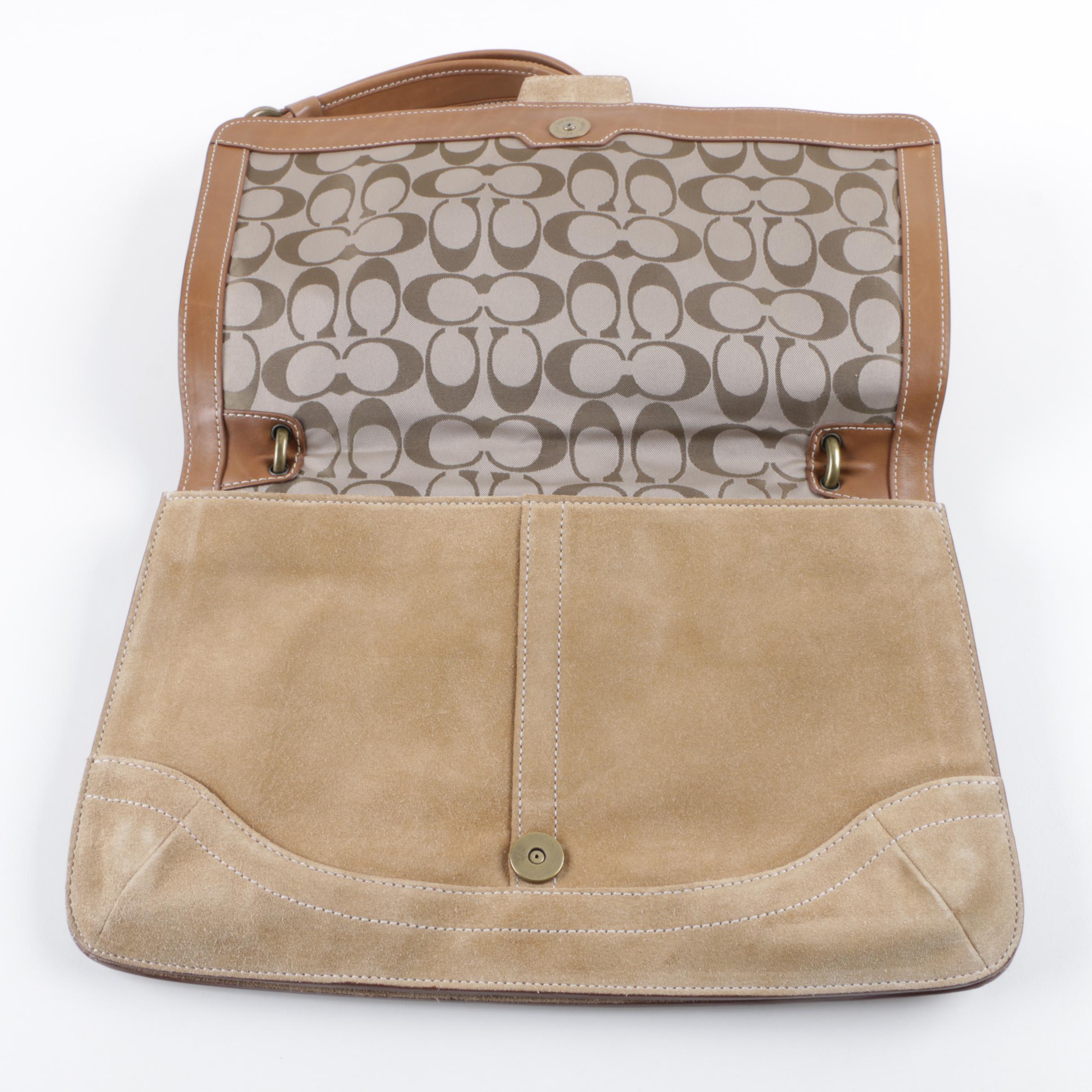 Coach Soho Suede Buckle Flap Shoulder Bag