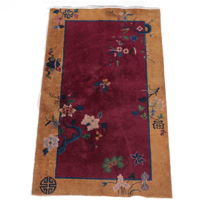 Hand-Knotted Chinese Art Deco Style Area Rug