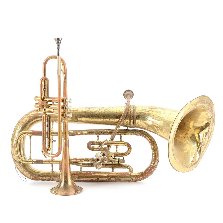 Pair of Vintage Brass Instruments