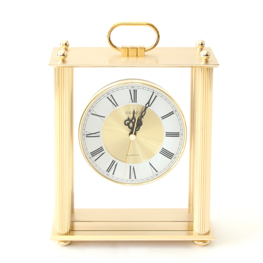 Seiko Brass Tone Carriage Clock