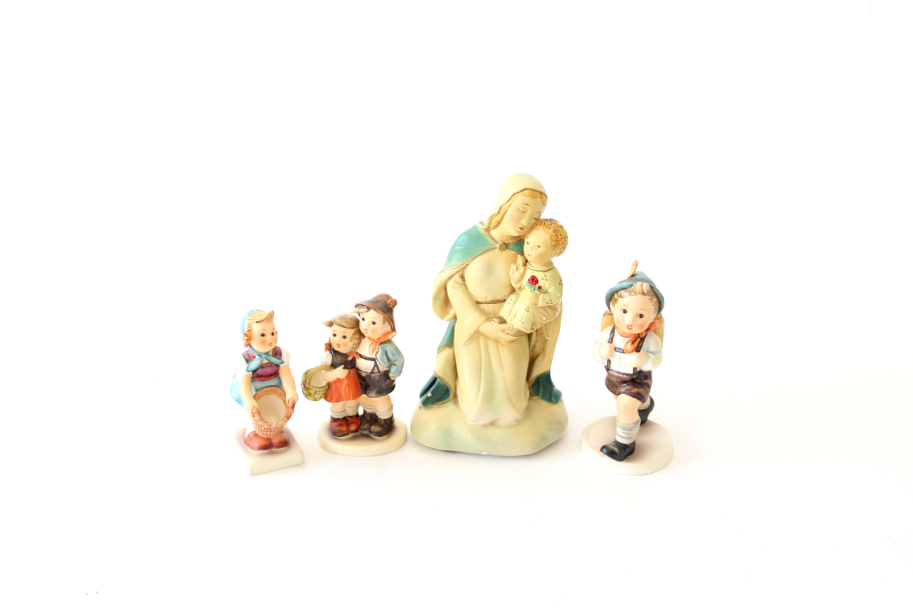 "School Boy", "Little Helper", " Surprise" and Ars Sacra Hummel Figurines