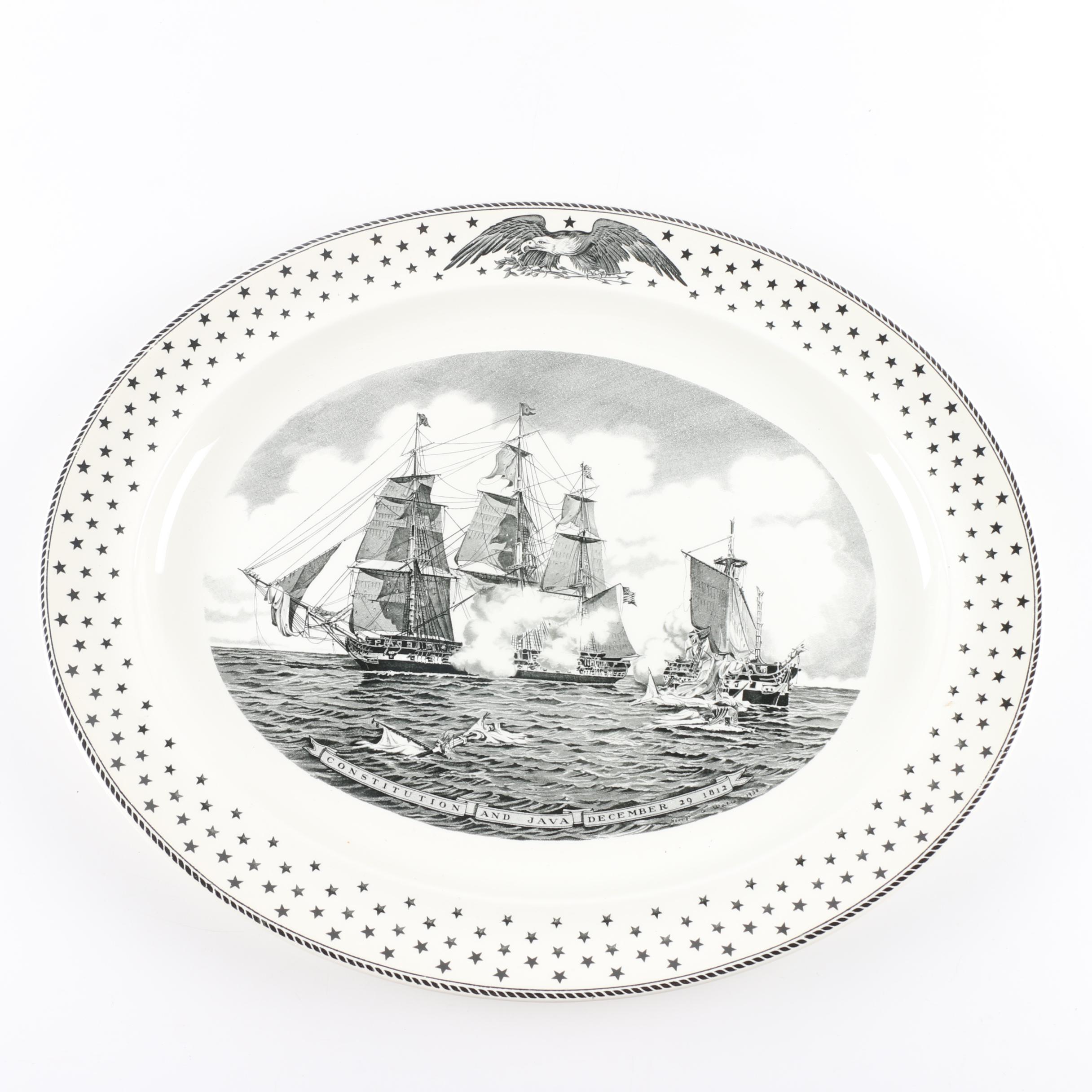 Wedgwood "Constitution and Java" Transferware Platter