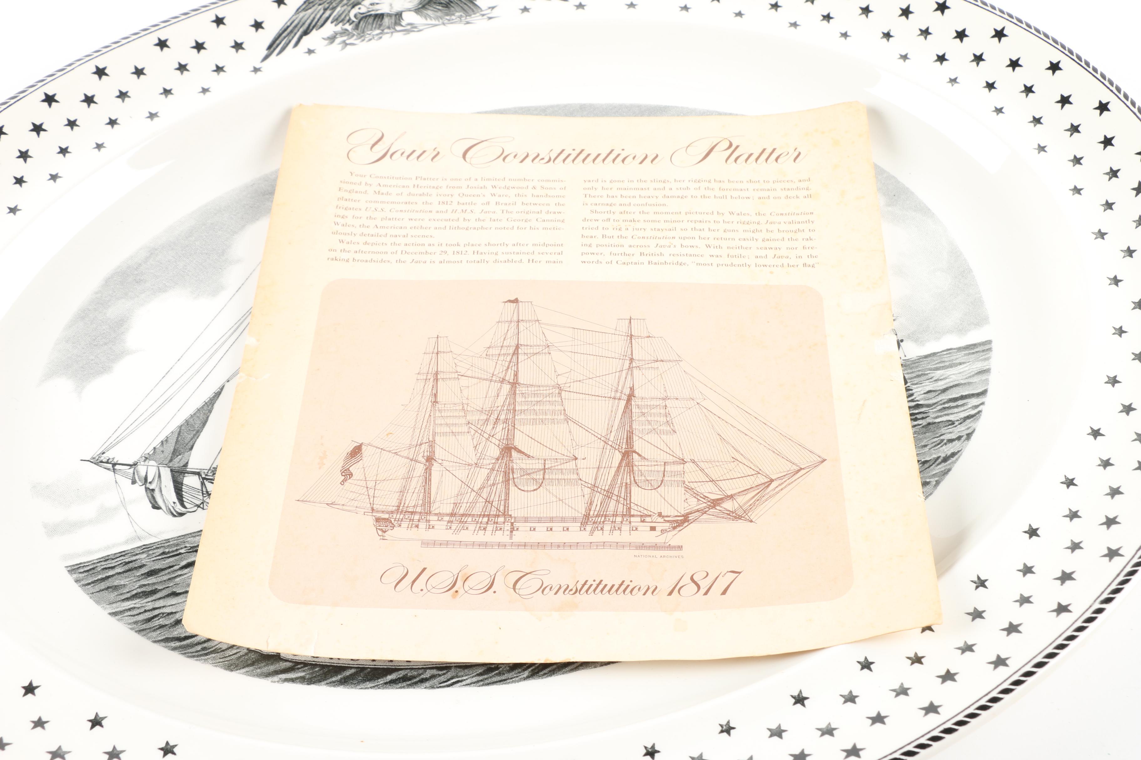 Wedgwood "Constitution and Java" Transferware Platter