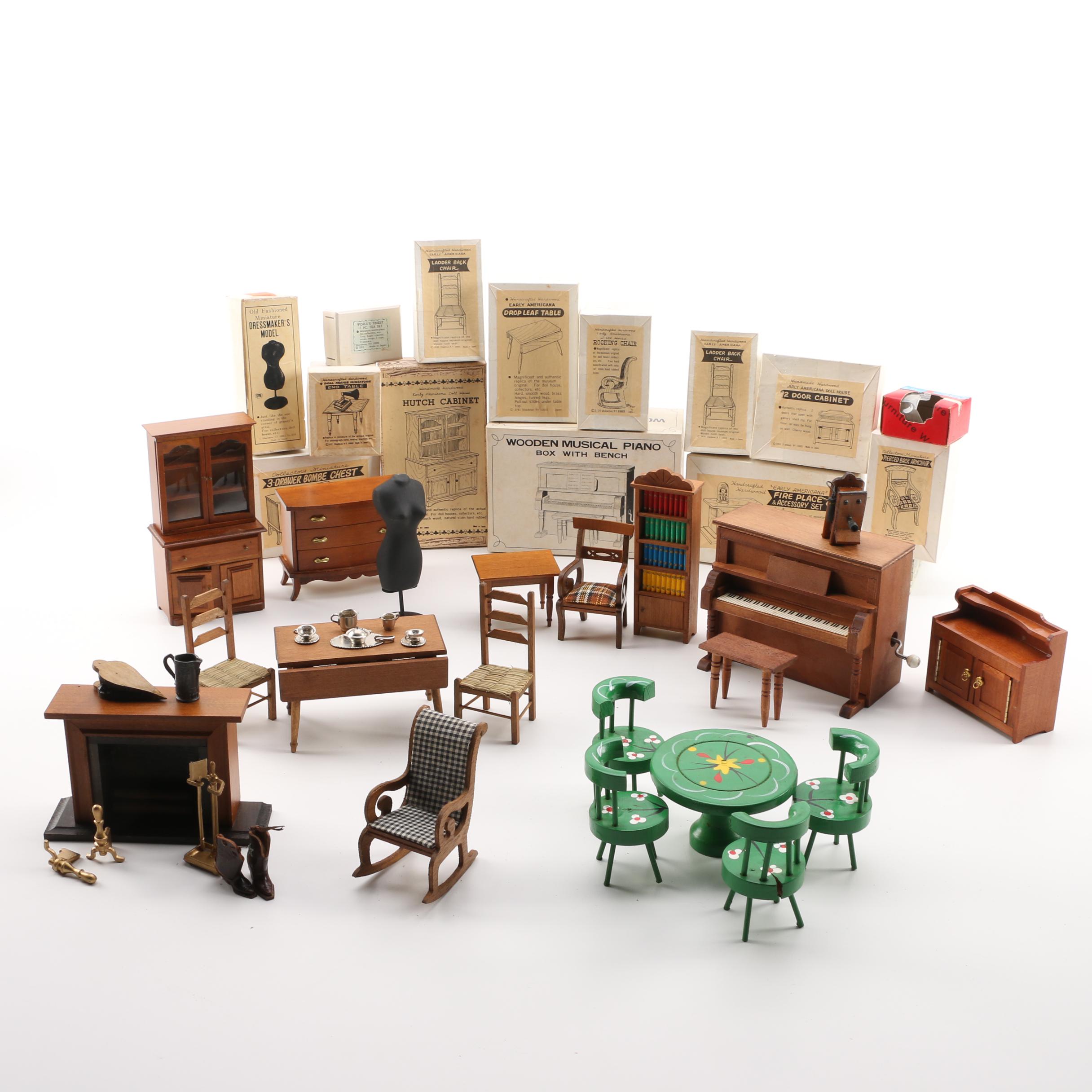 Vintage Handcrafted Hardwood Doll Furniture