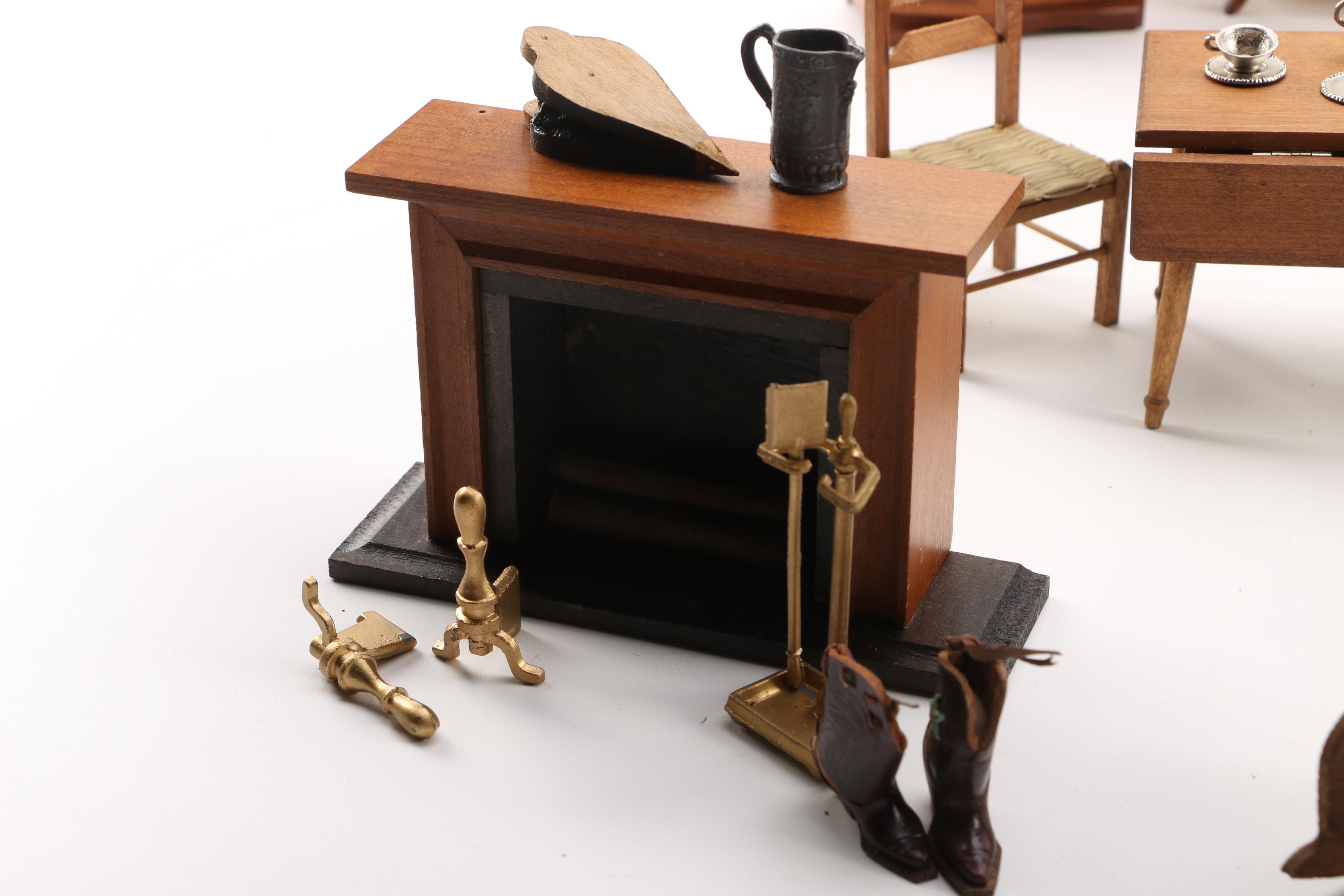 Vintage Handcrafted Hardwood Doll Furniture