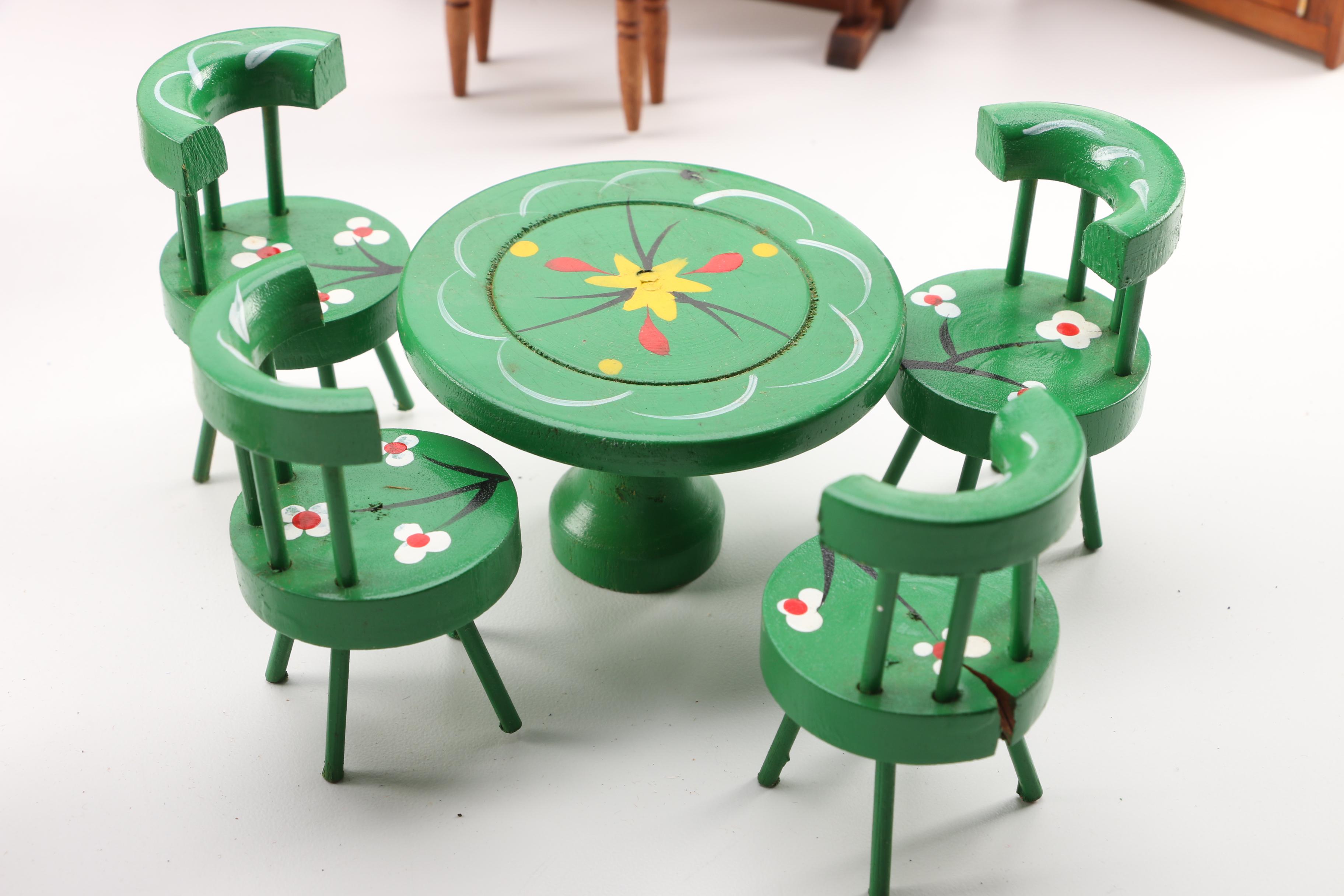 Vintage Handcrafted Hardwood Doll Furniture