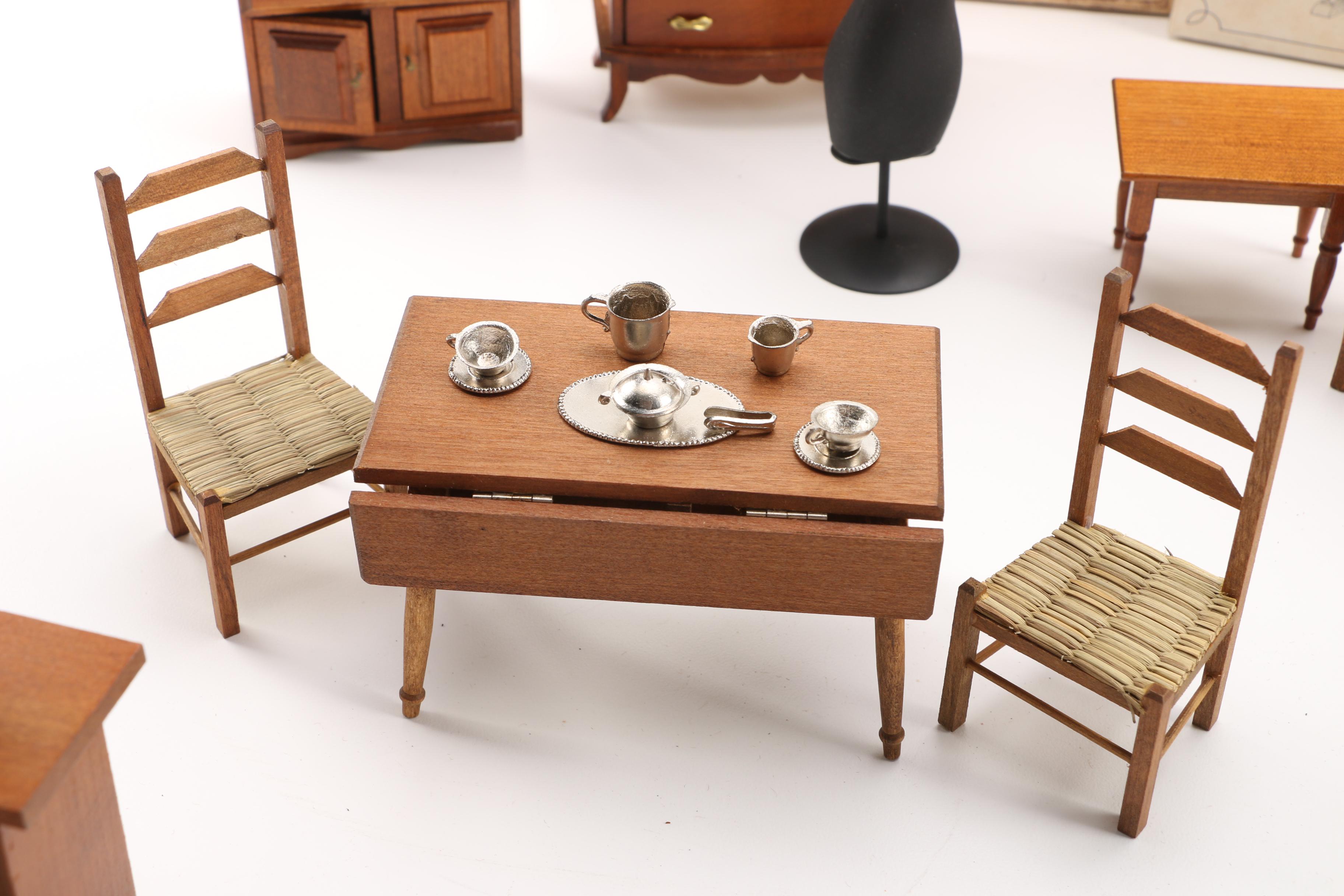 Vintage Handcrafted Hardwood Doll Furniture