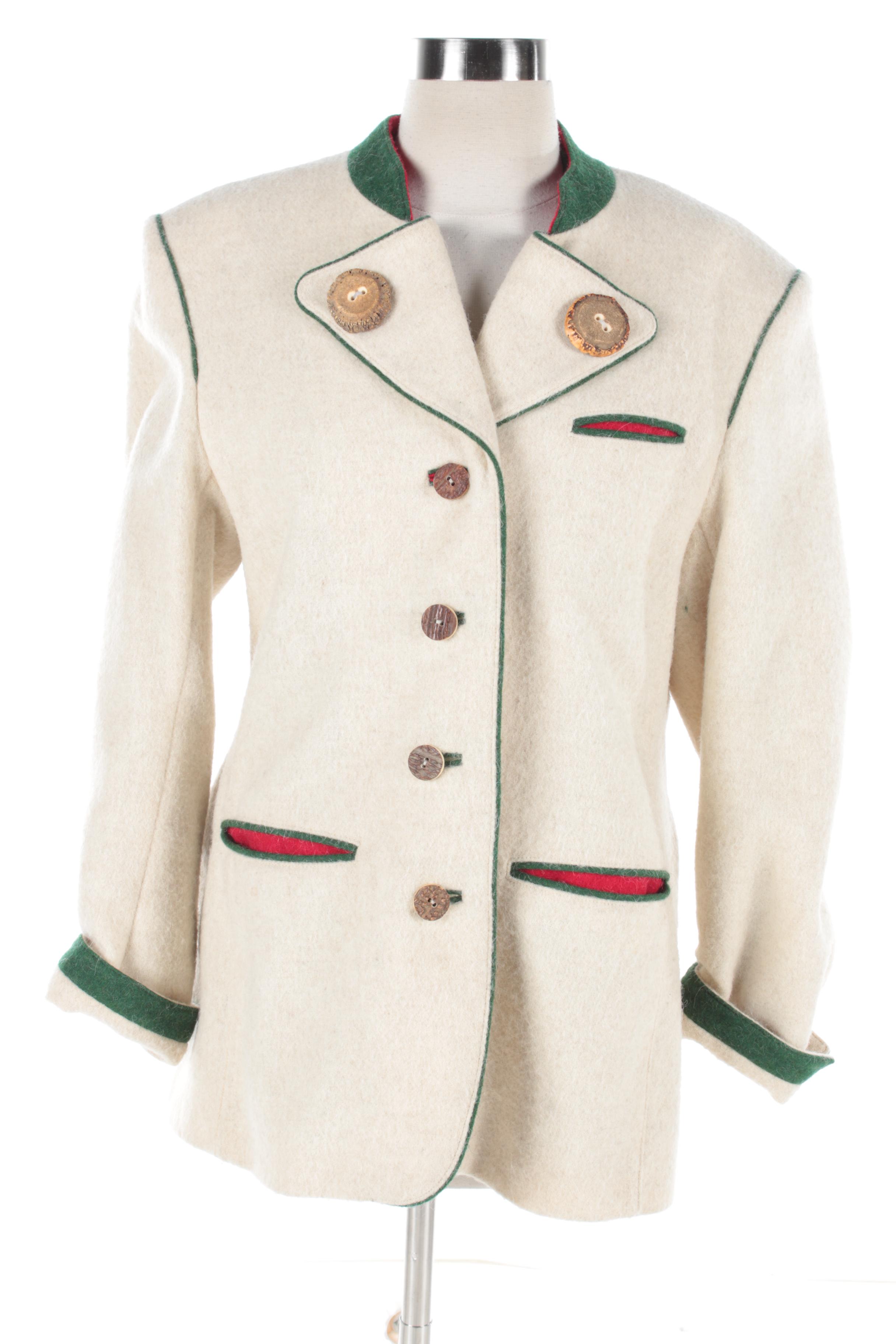Women's Admont Wool Jacket and Vest with Horn Buttons, Made in Bavaria