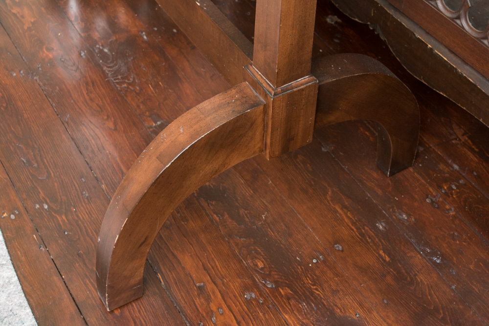 Antique Cheval Mirror with Brass Candlestick Holders